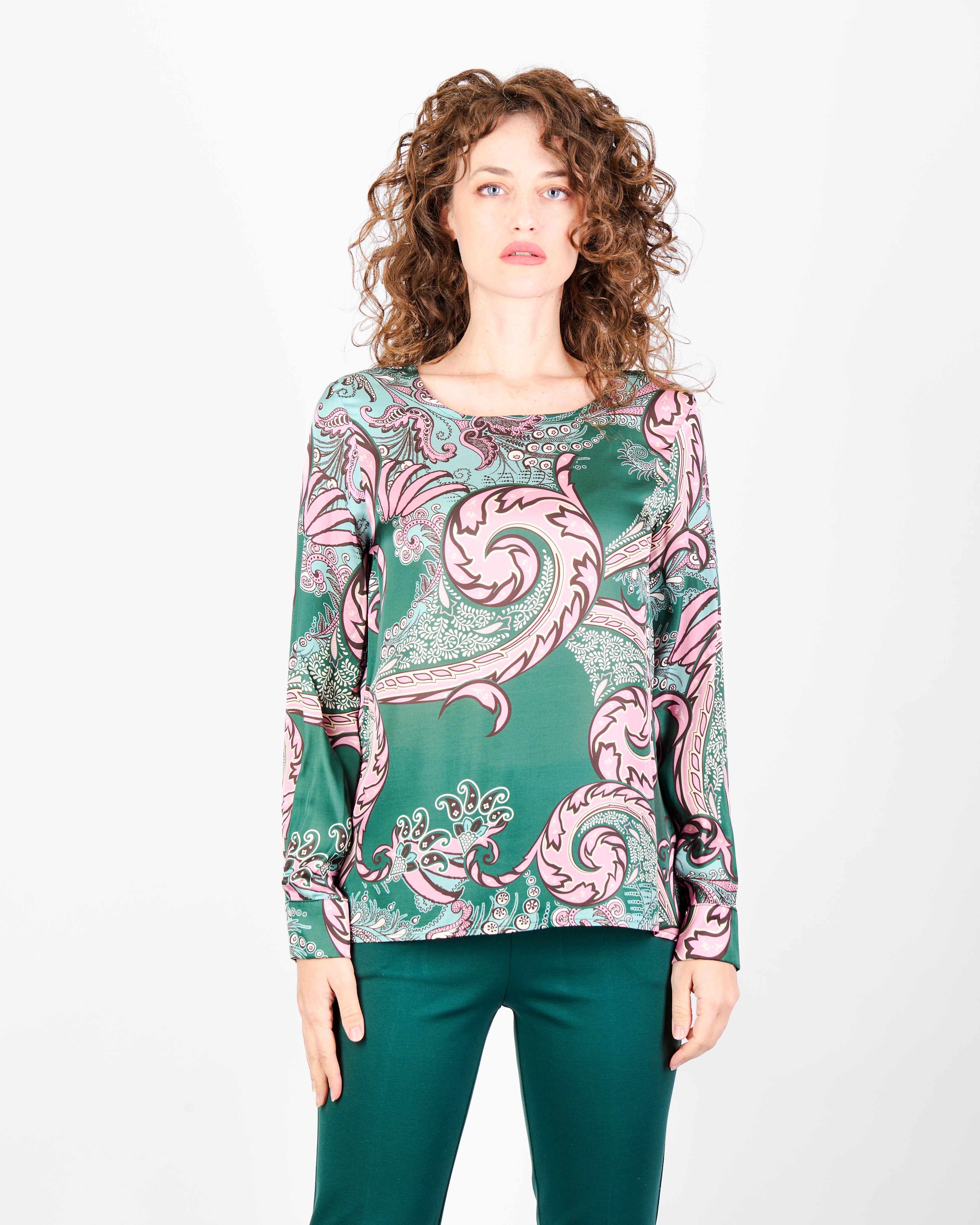 Blusa di raso fantasia SEGGIANO