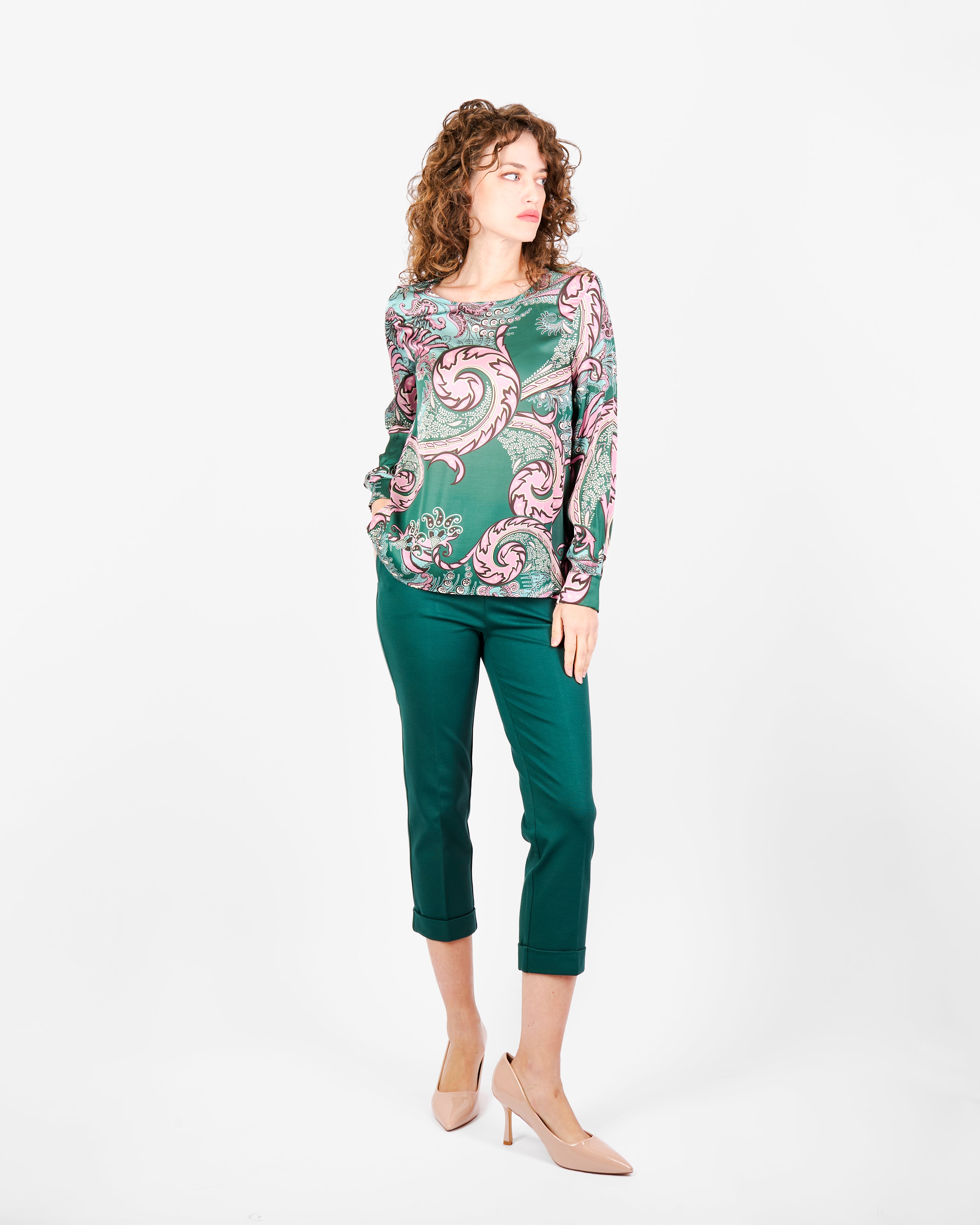 Blusa di raso fantasia SEGGIANO