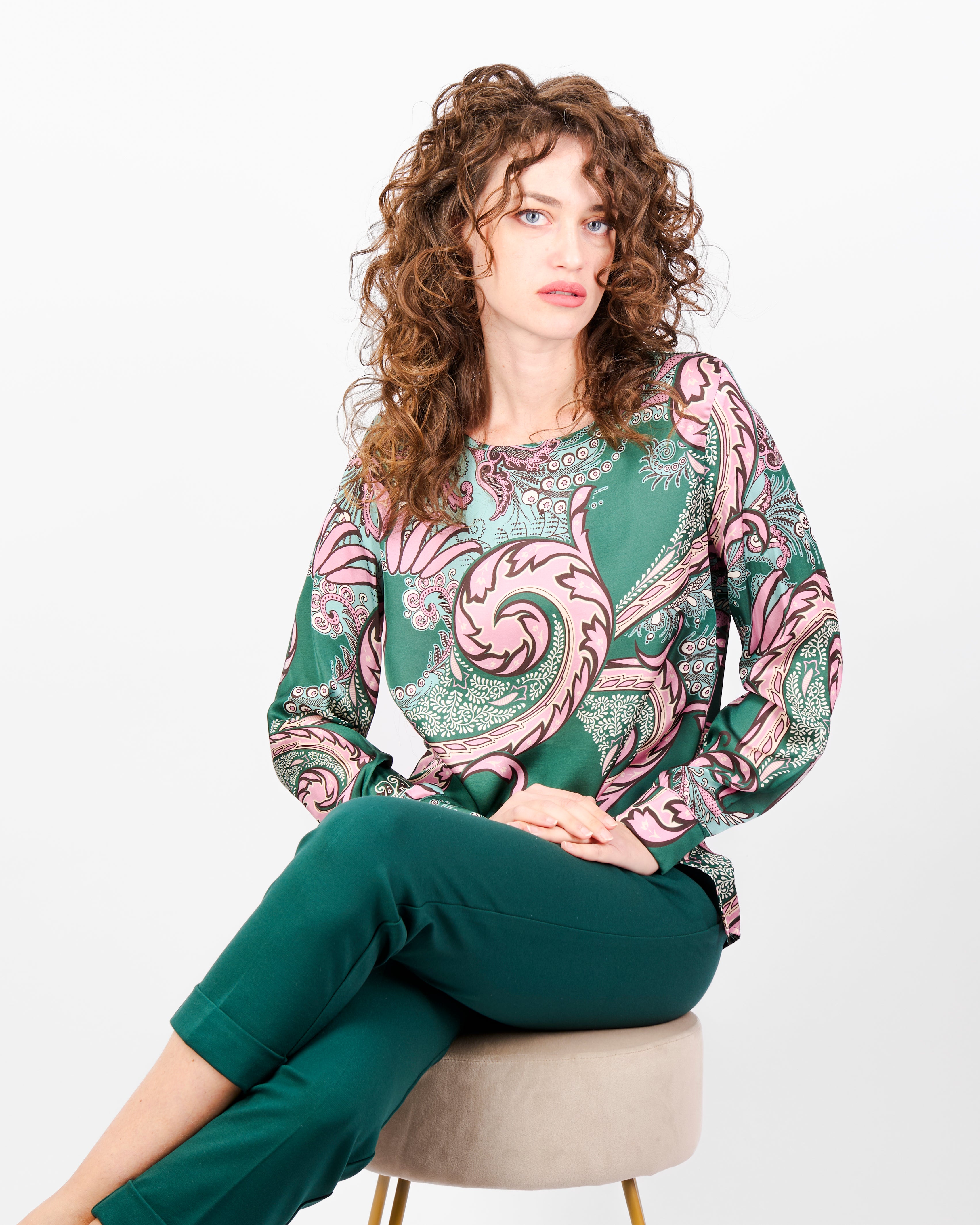 Blusa di raso fantasia SEGGIANO