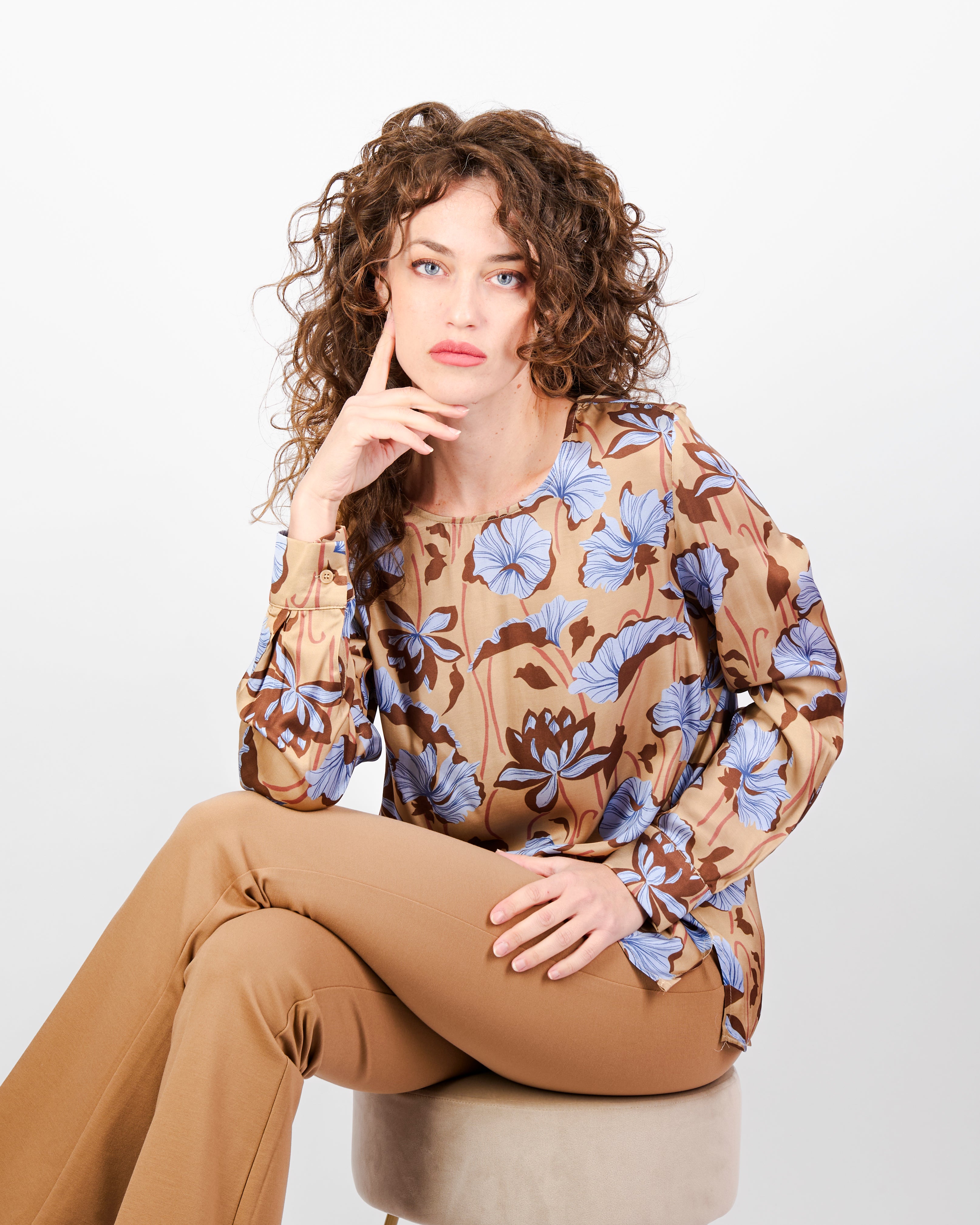 Blusa di raso fantasia SEGGIANO