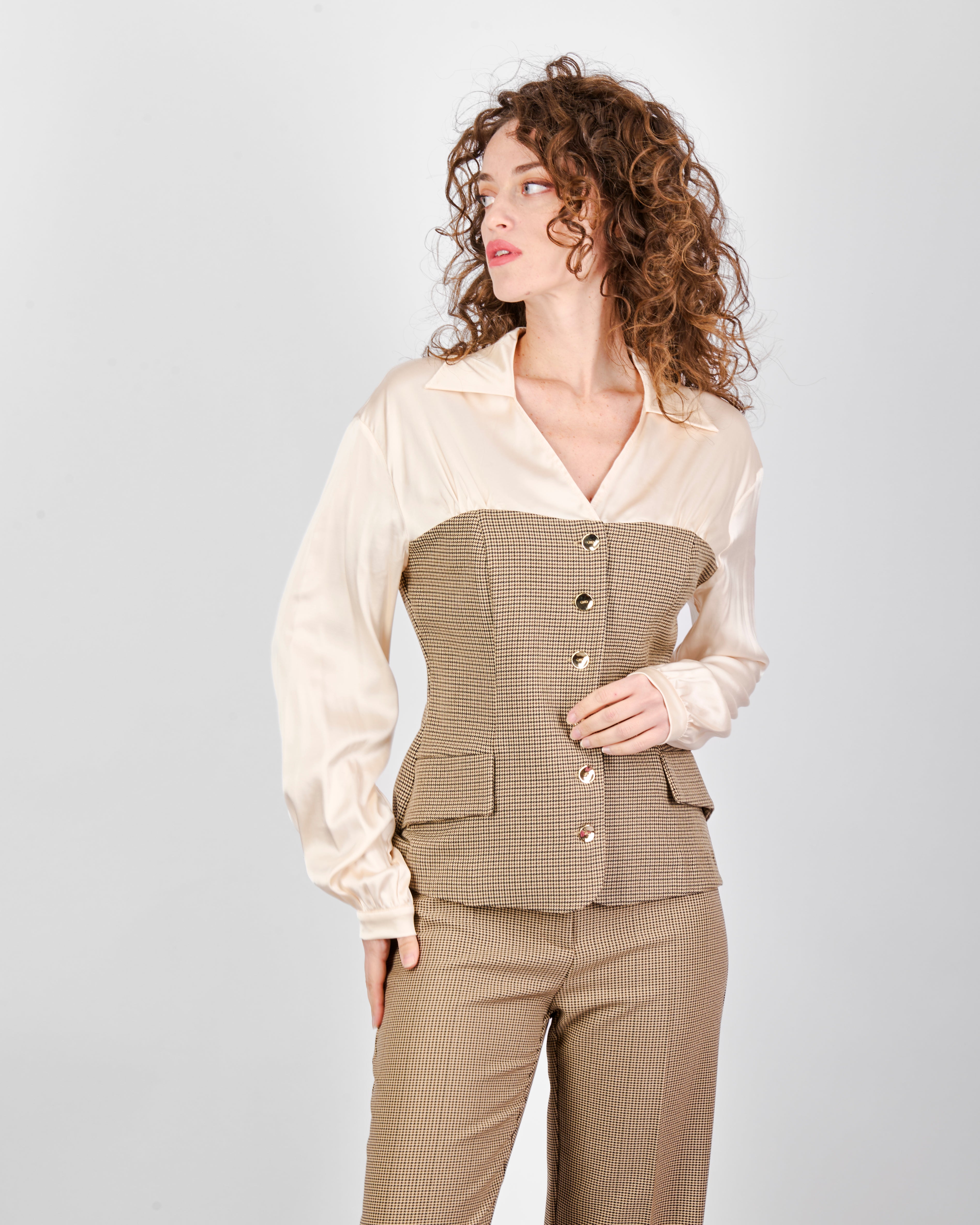 Camicia bustino pied de poule PESCA