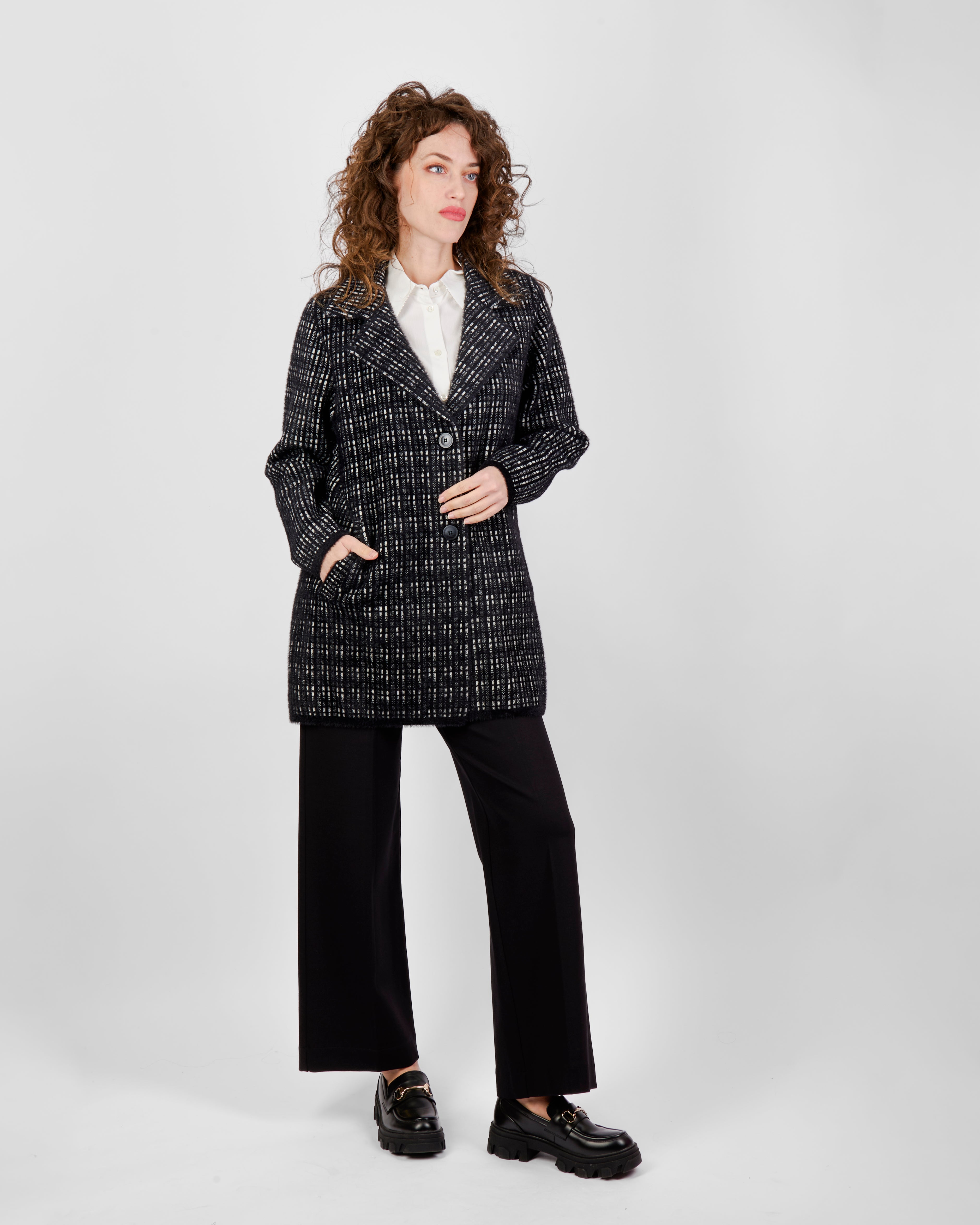 Cappotto jaquard micro scozzese 2633
