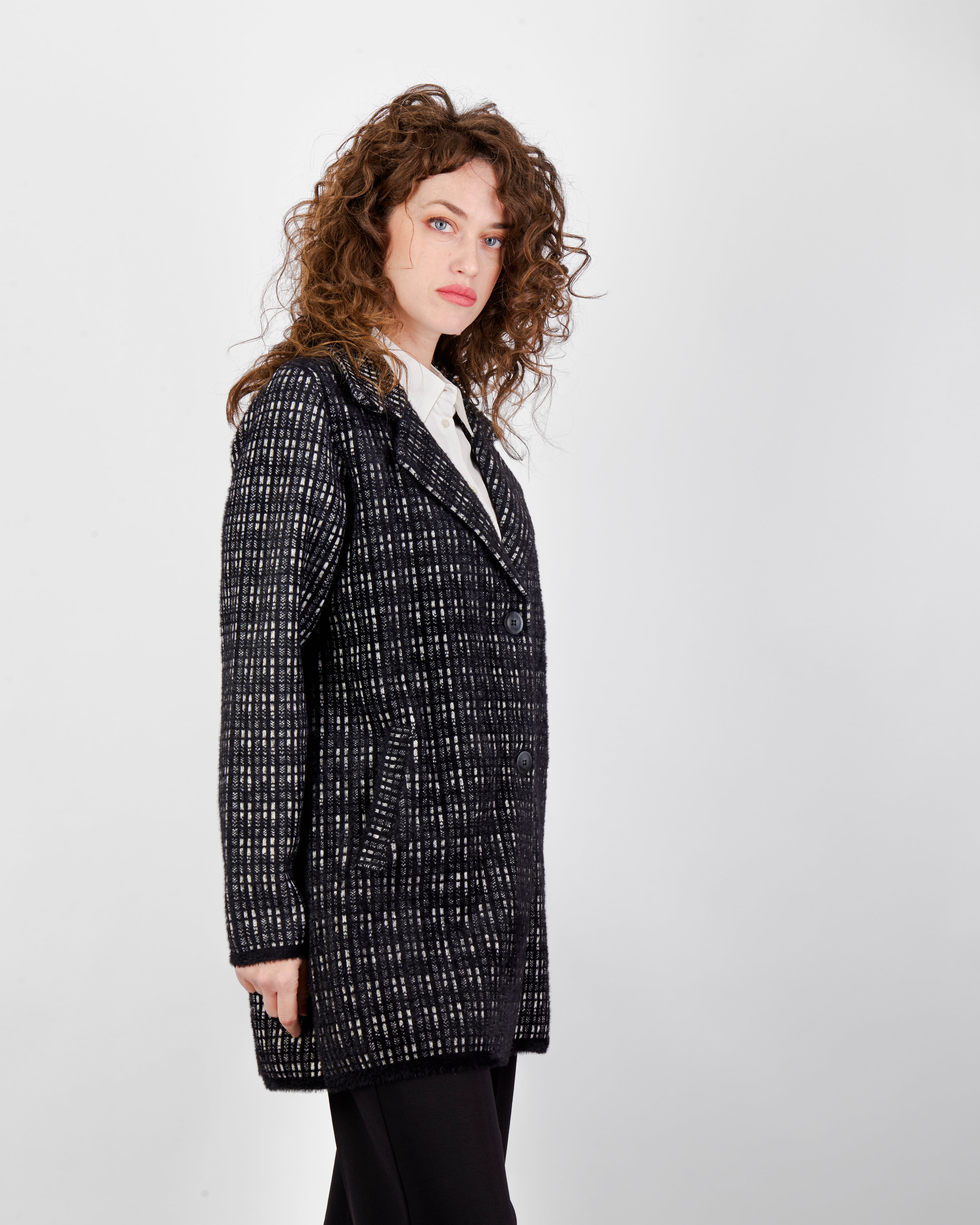 Cappotto jaquard micro scozzese 2633