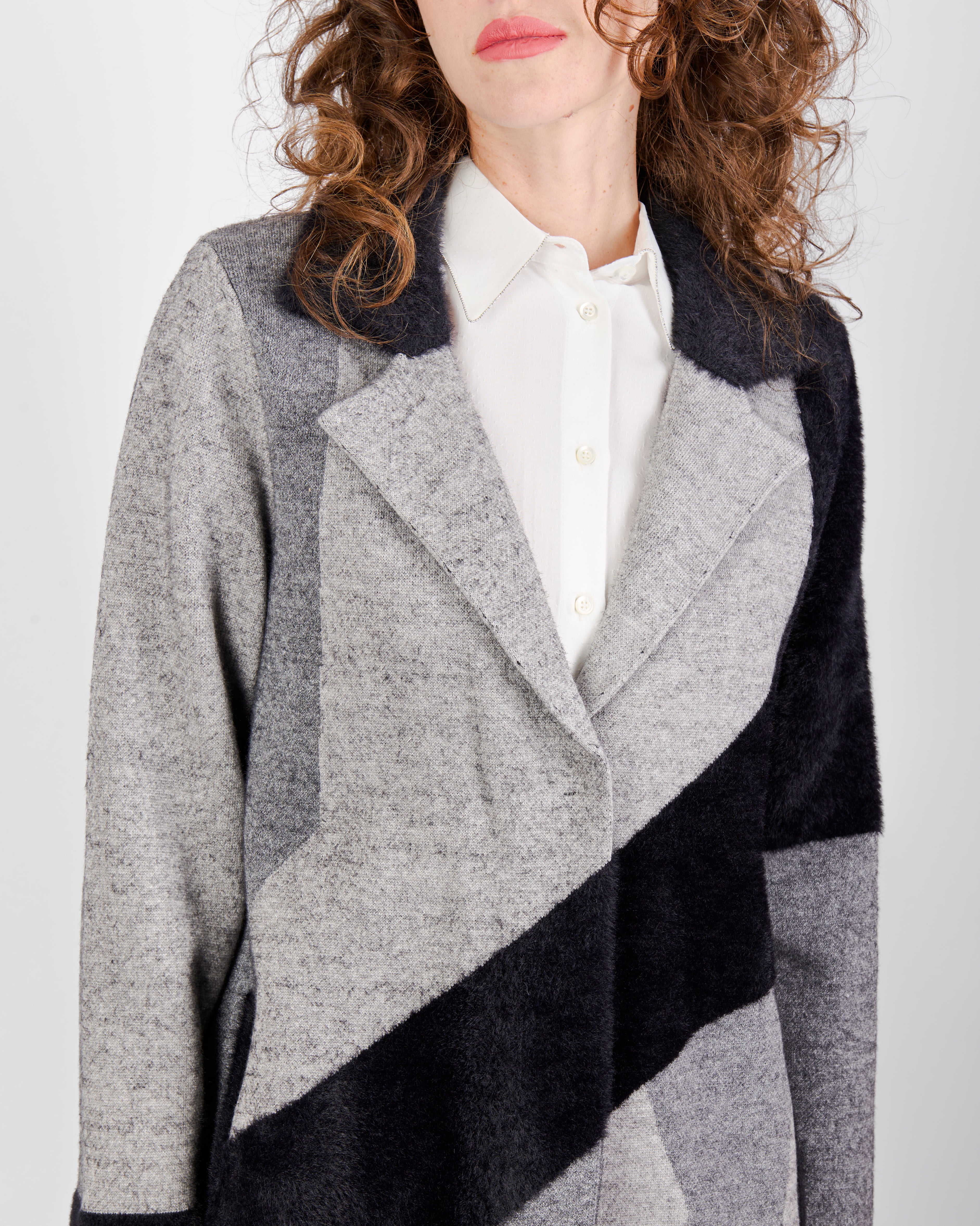 Cappotto intarsio geometrico 2616