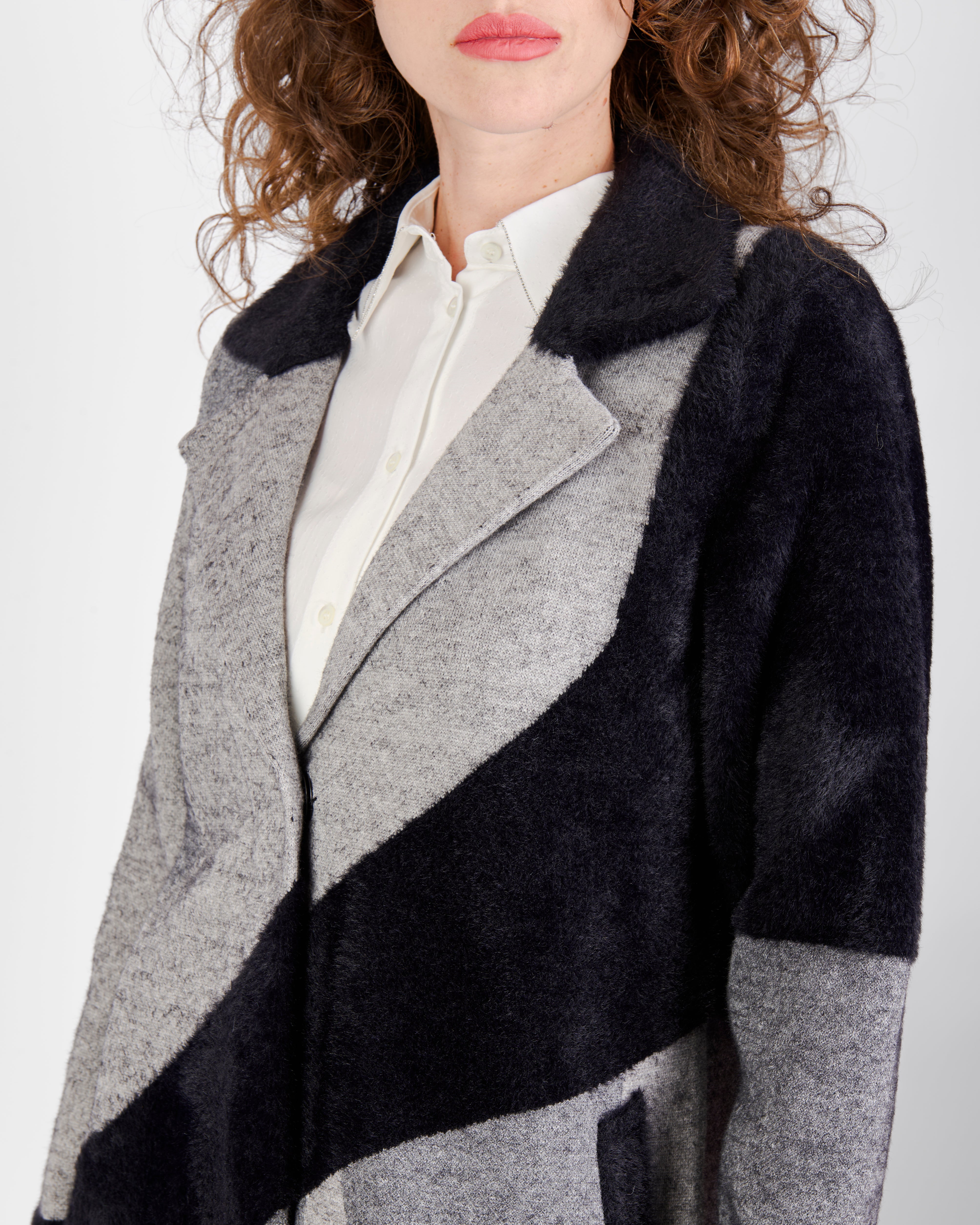 Cappotto intarsio geometrico 2616