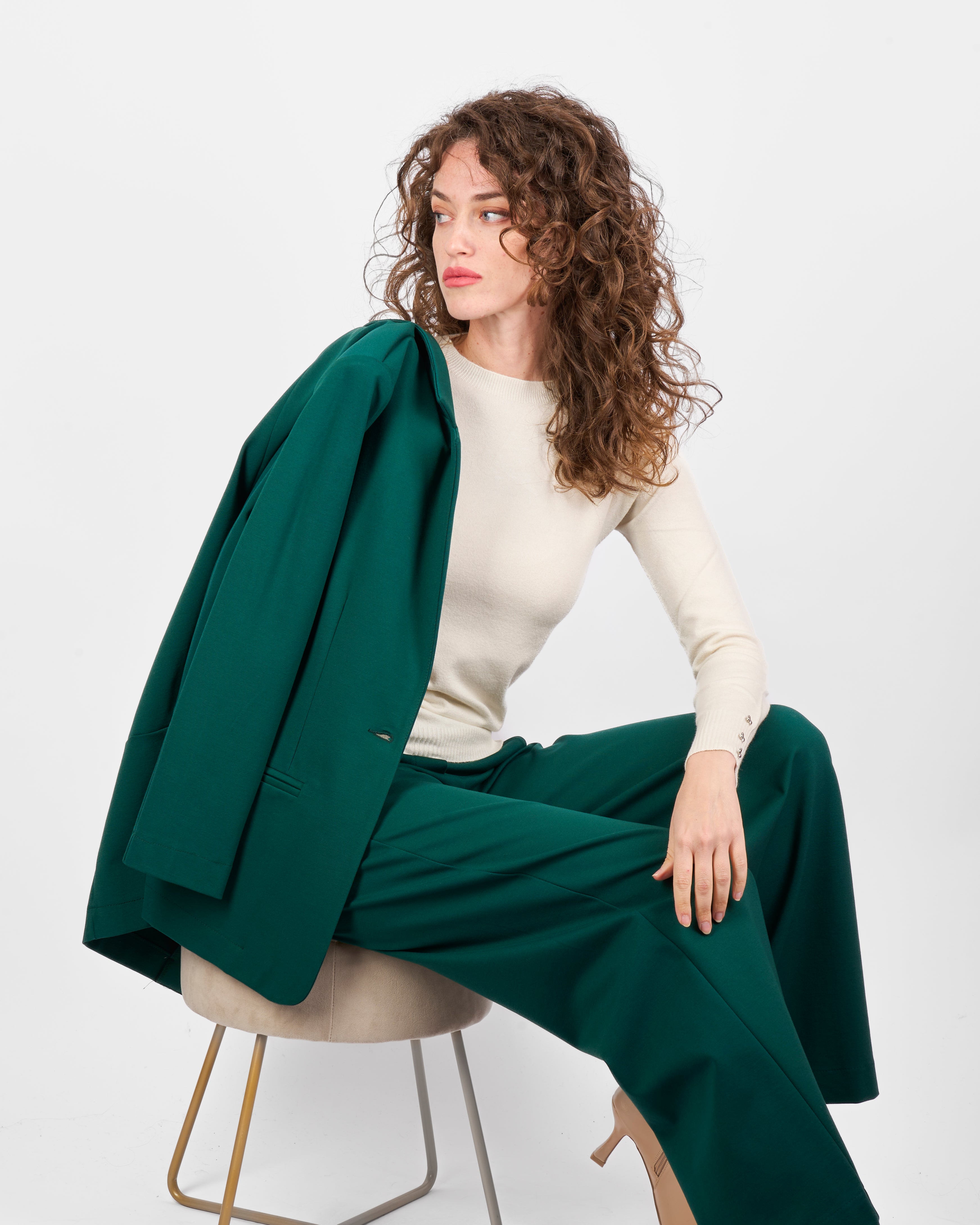 Giacca lunga in punto milano comfort H504/1