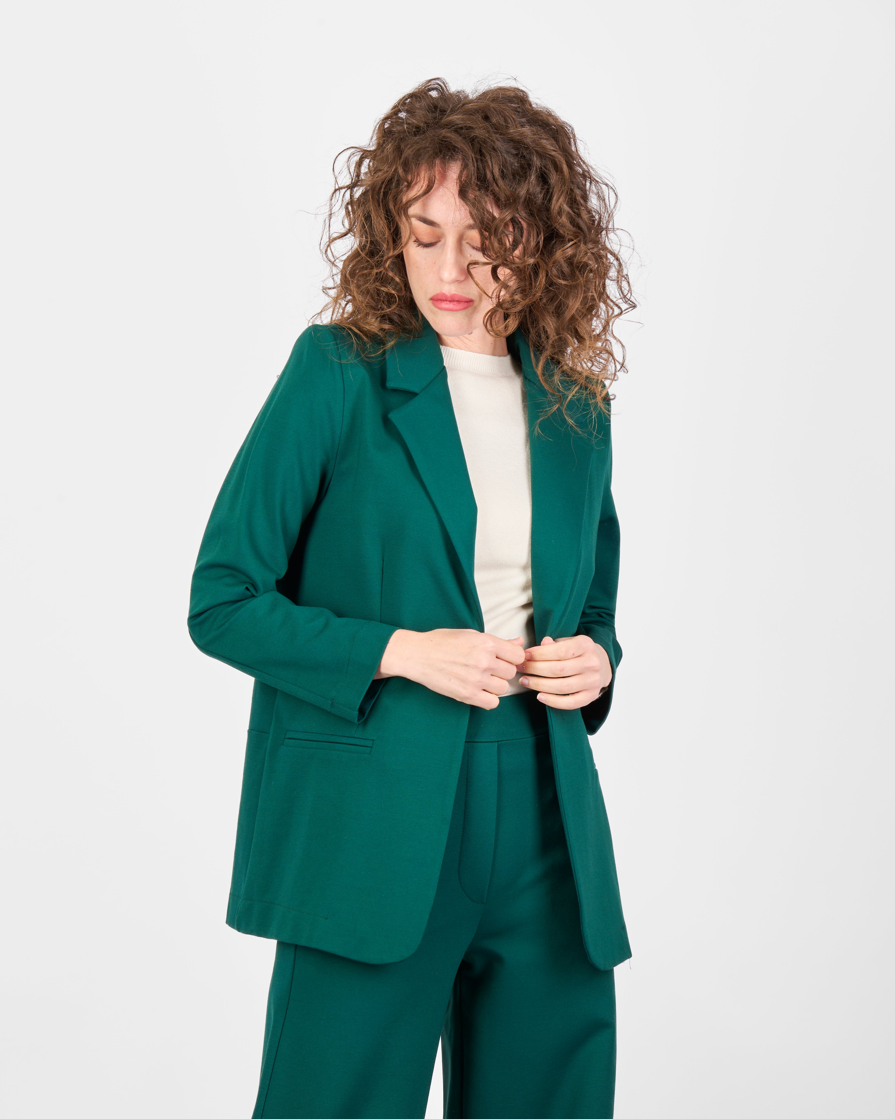 Giacca lunga in punto milano comfort H504/1