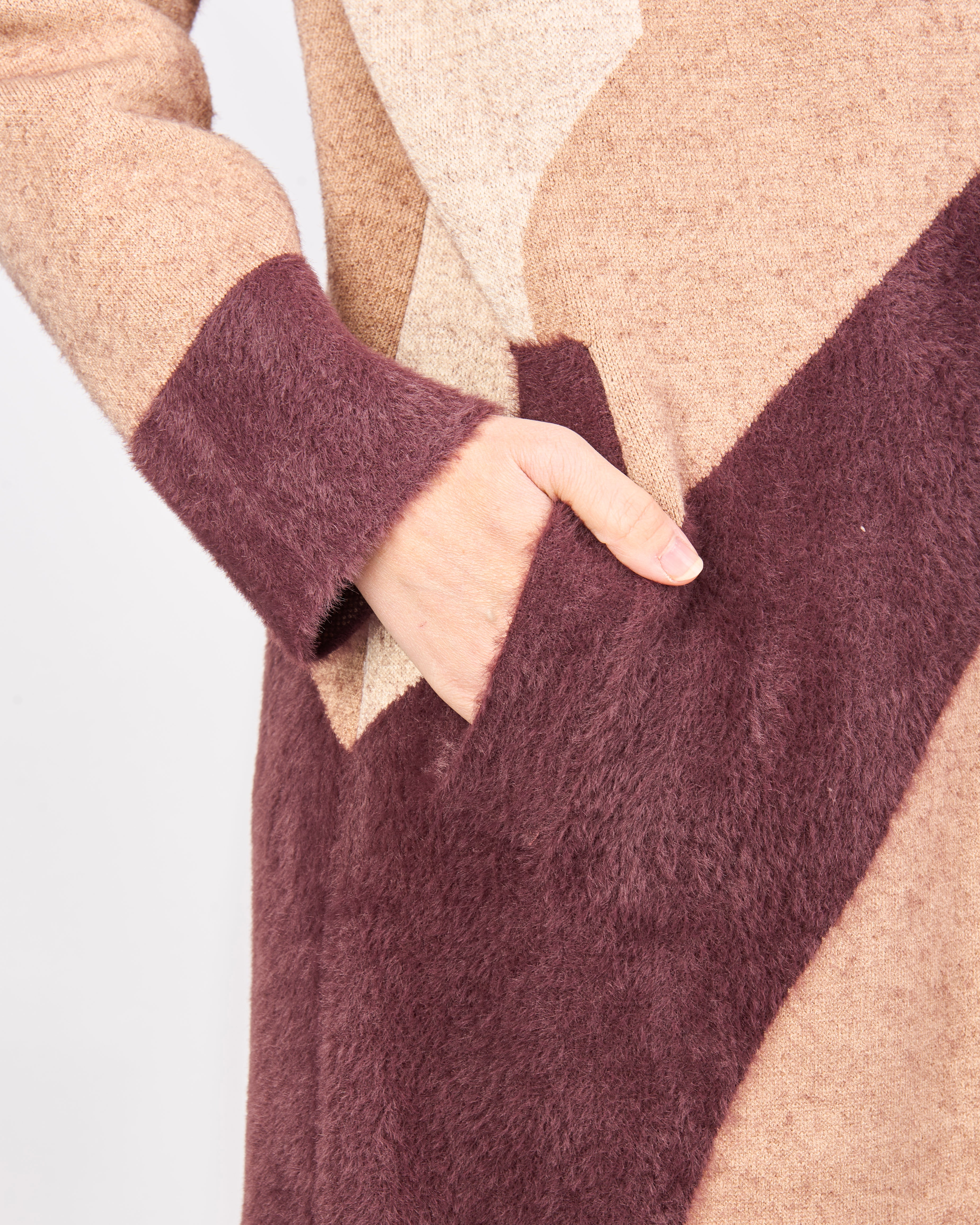 Cappotto intarsio geometrico 2616