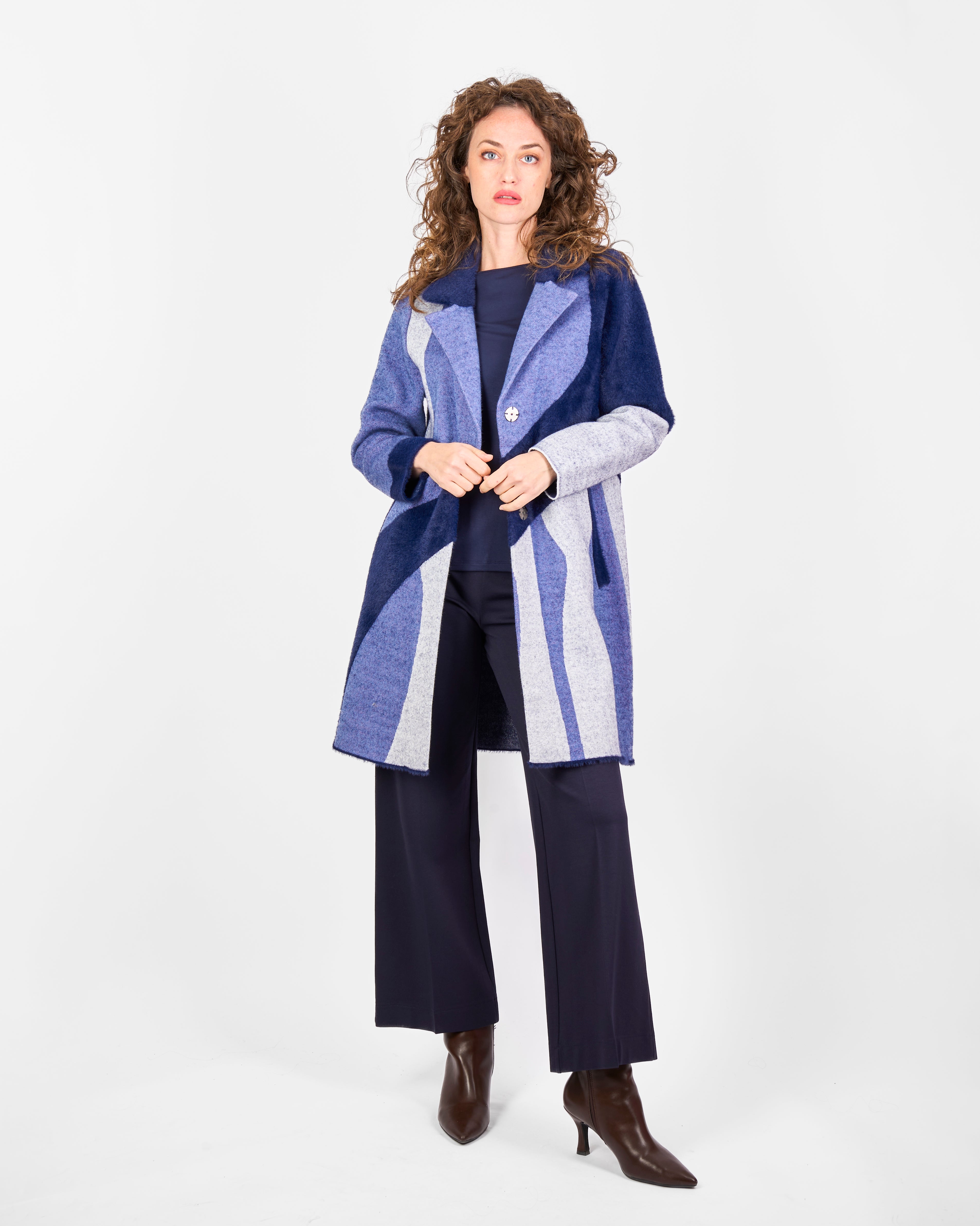 Cappotto intarsio geometrico 2616