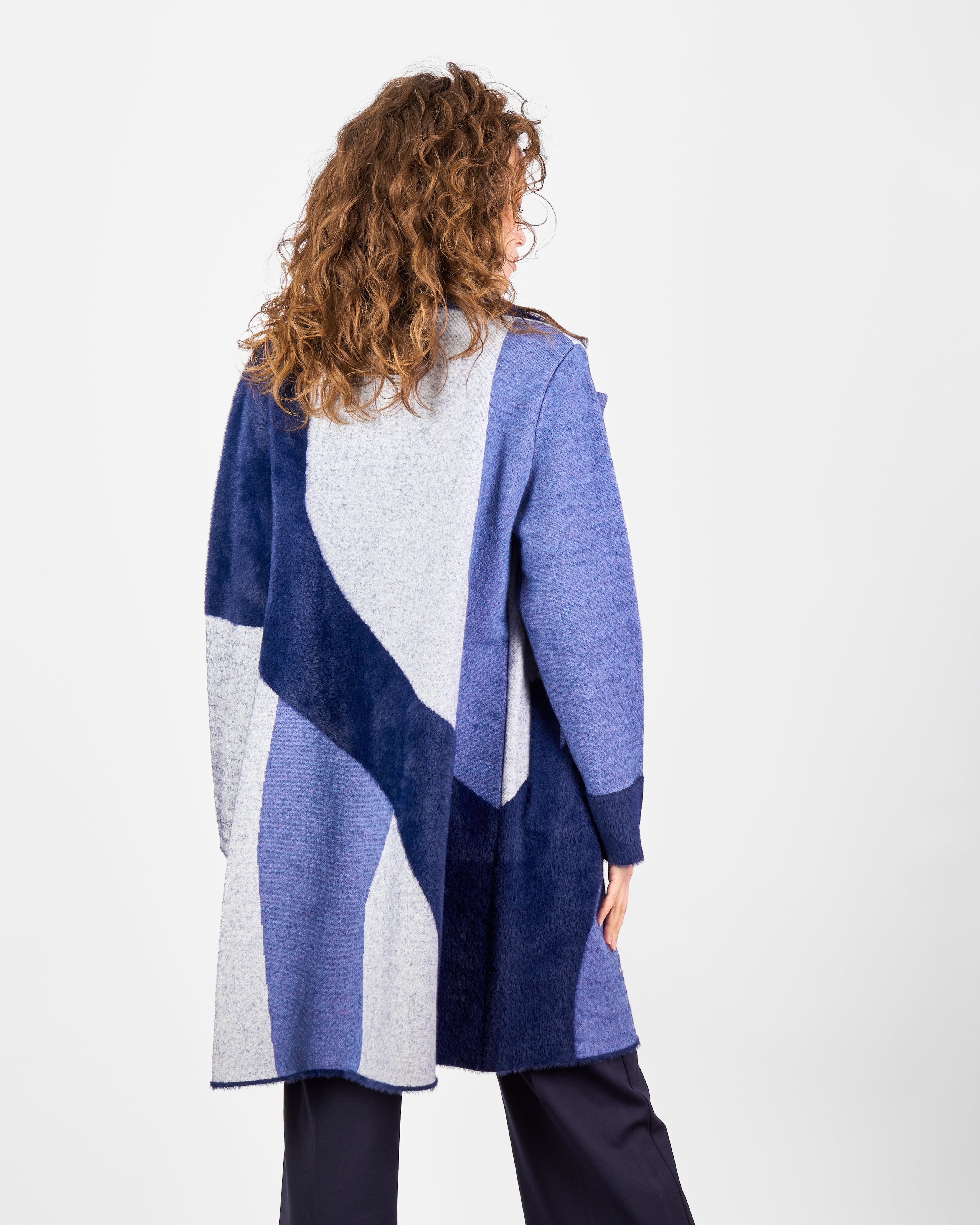 Cappotto intarsio geometrico 2616