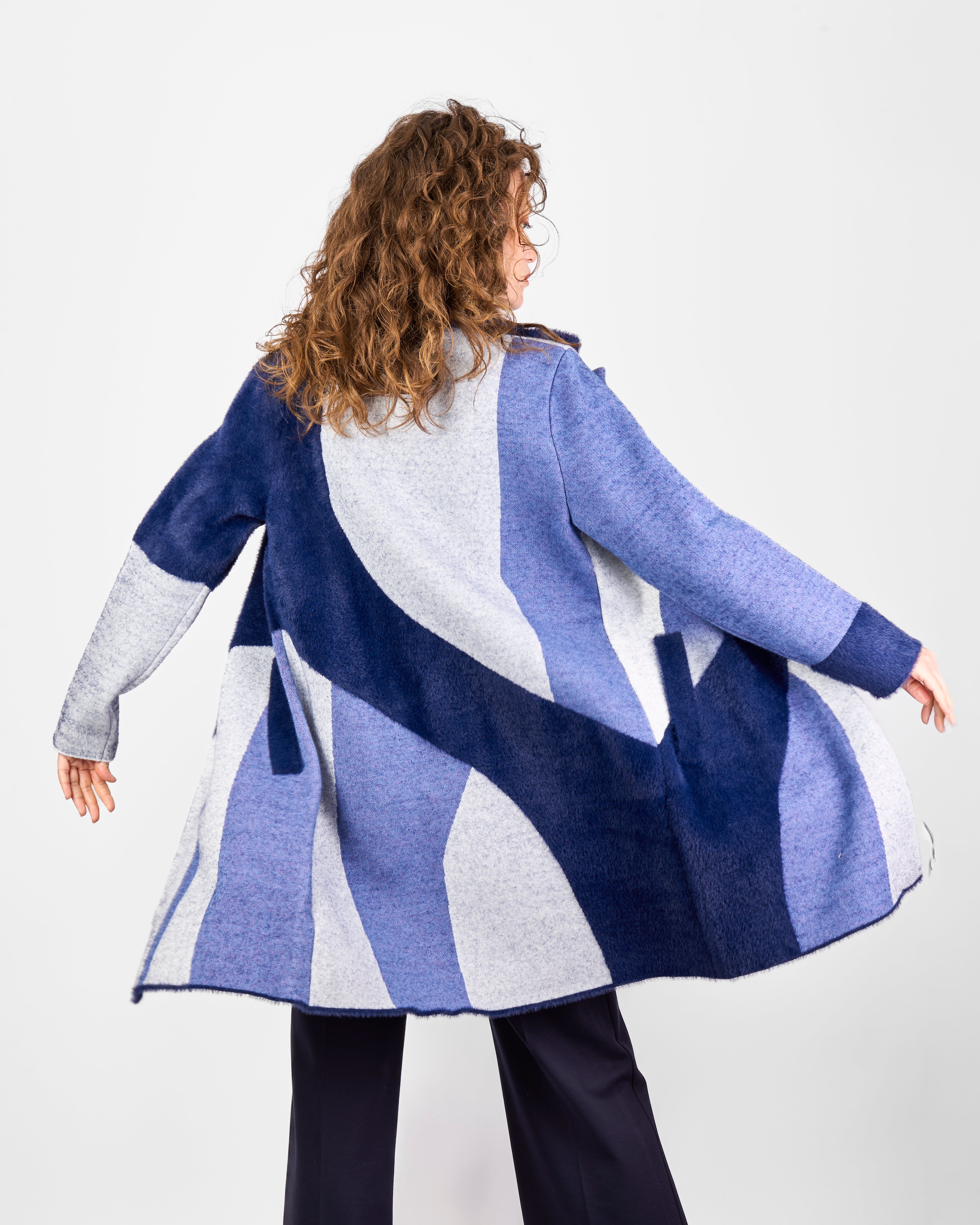 Cappotto intarsio geometrico 2616
