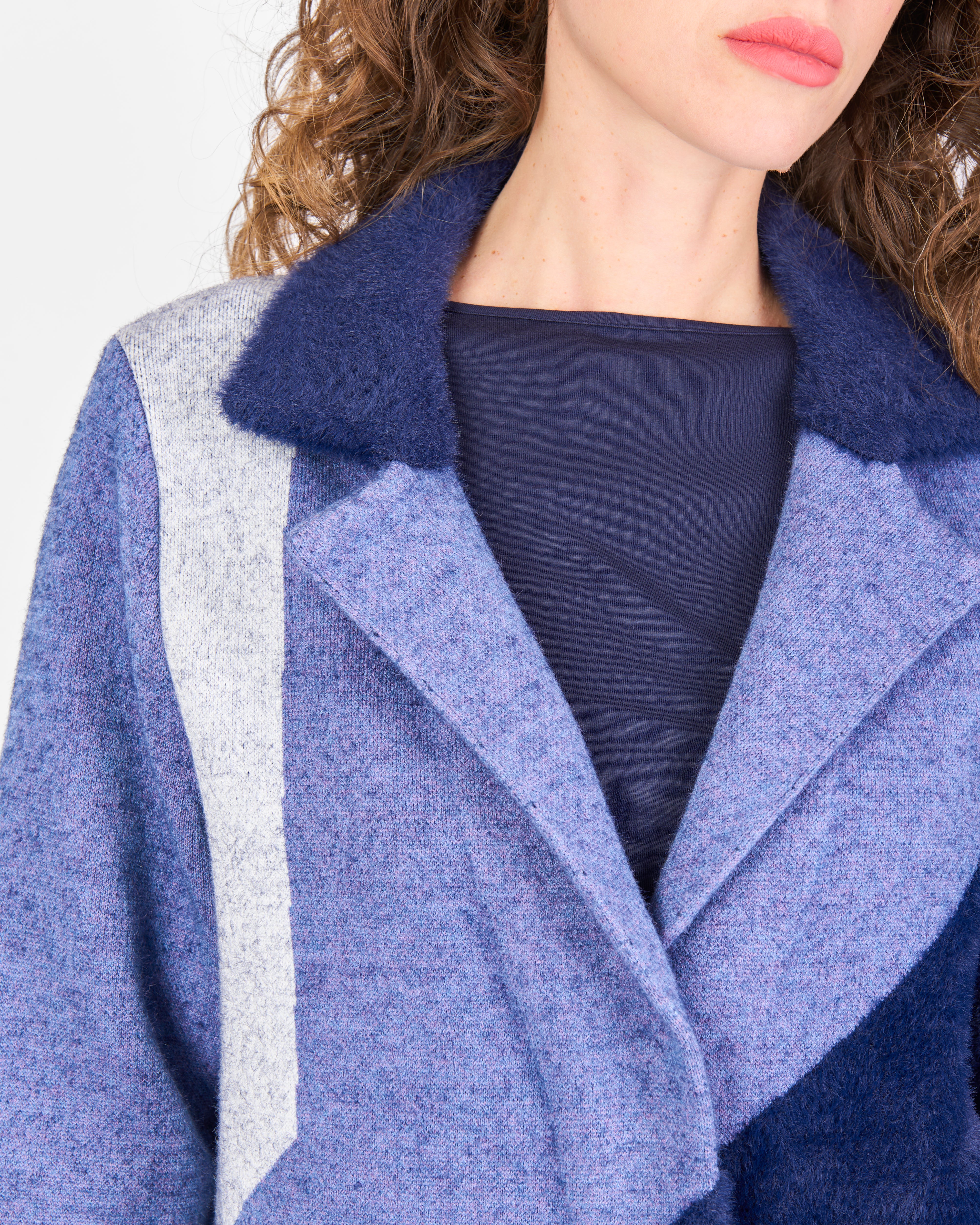 Cappotto intarsio geometrico 2616