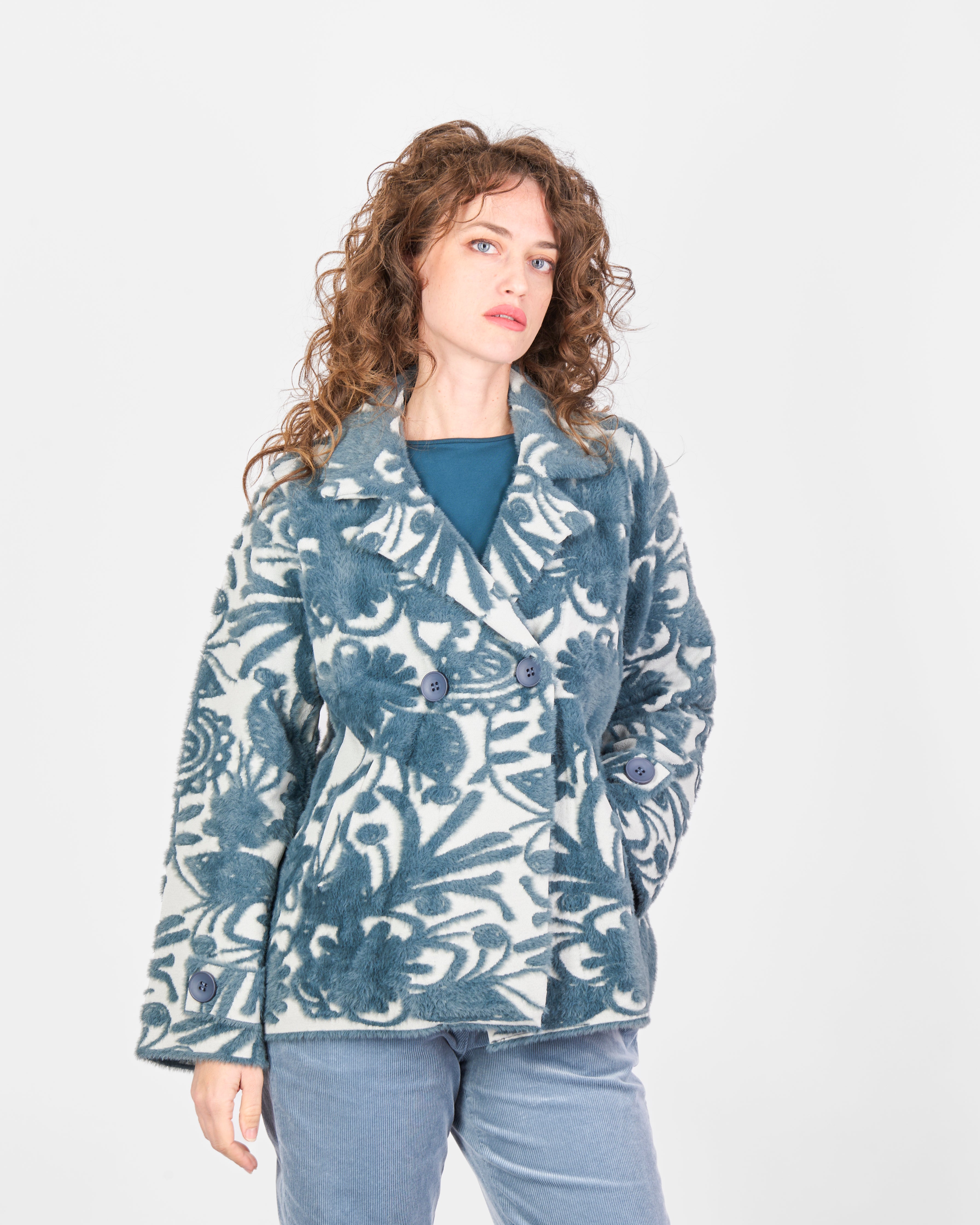 Giacca cappotto doppio petto jaquard 2610