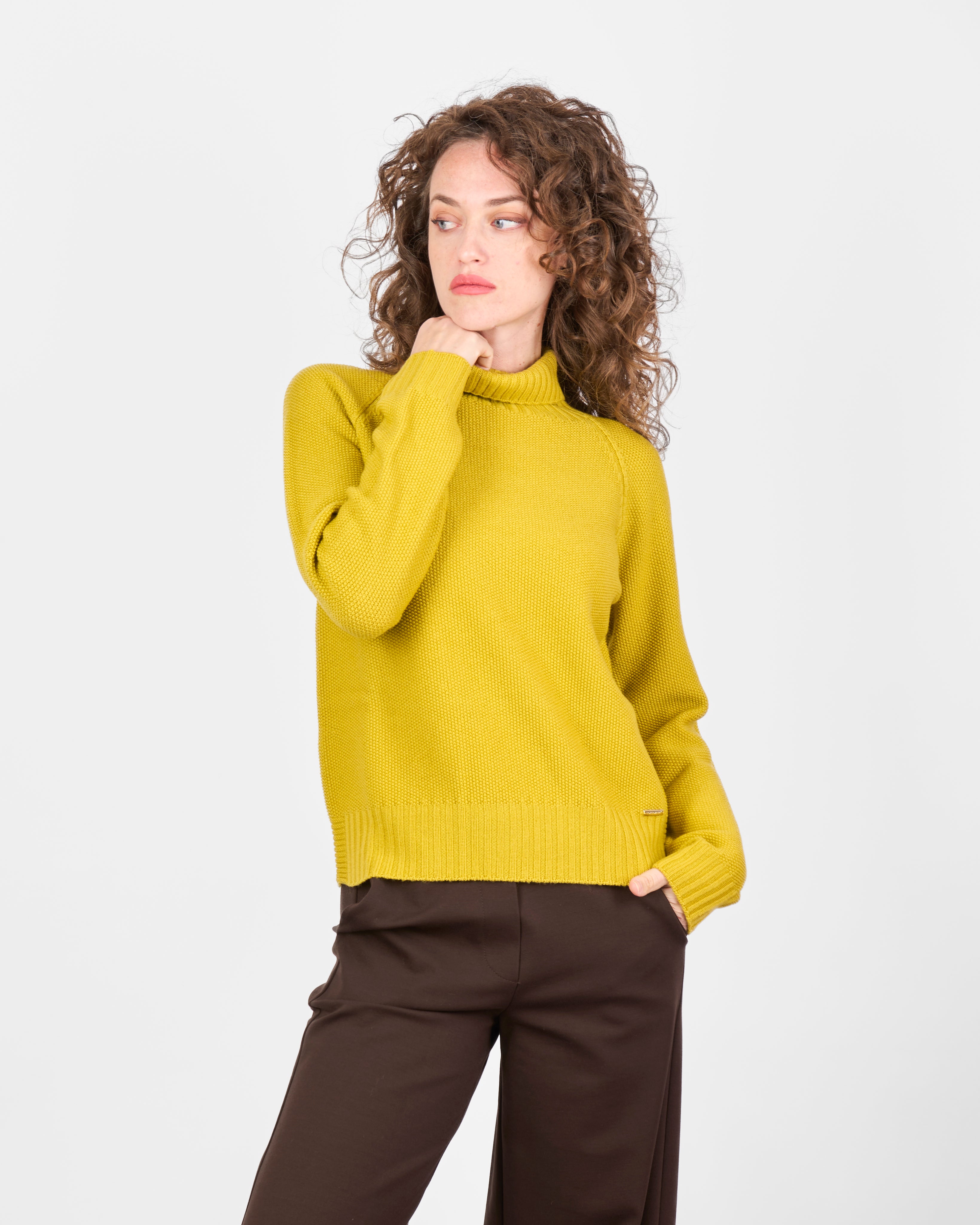 Maglia pura lana dolcevita punto riso Z9504