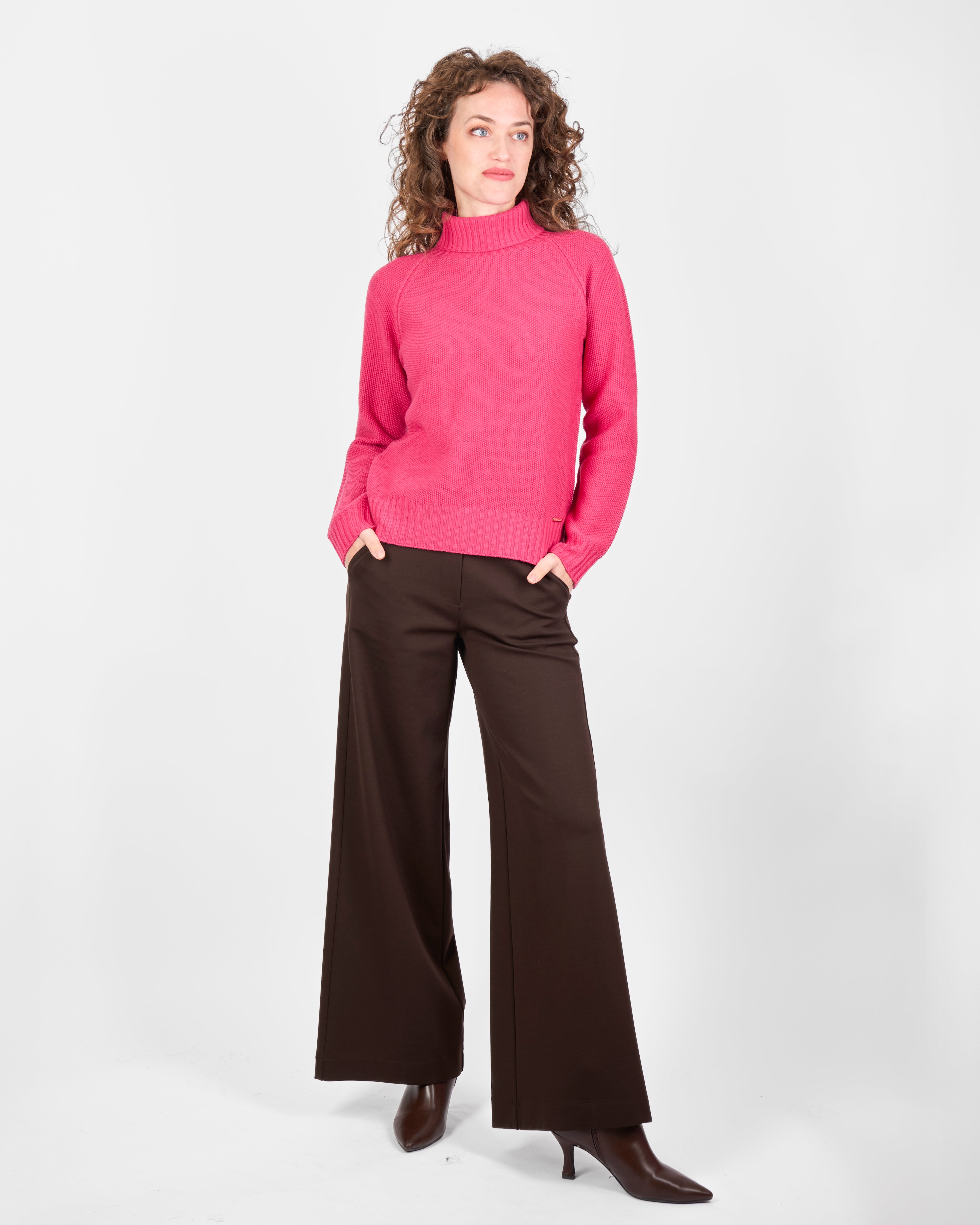 Maglia pura lana dolcevita punto riso Z9504