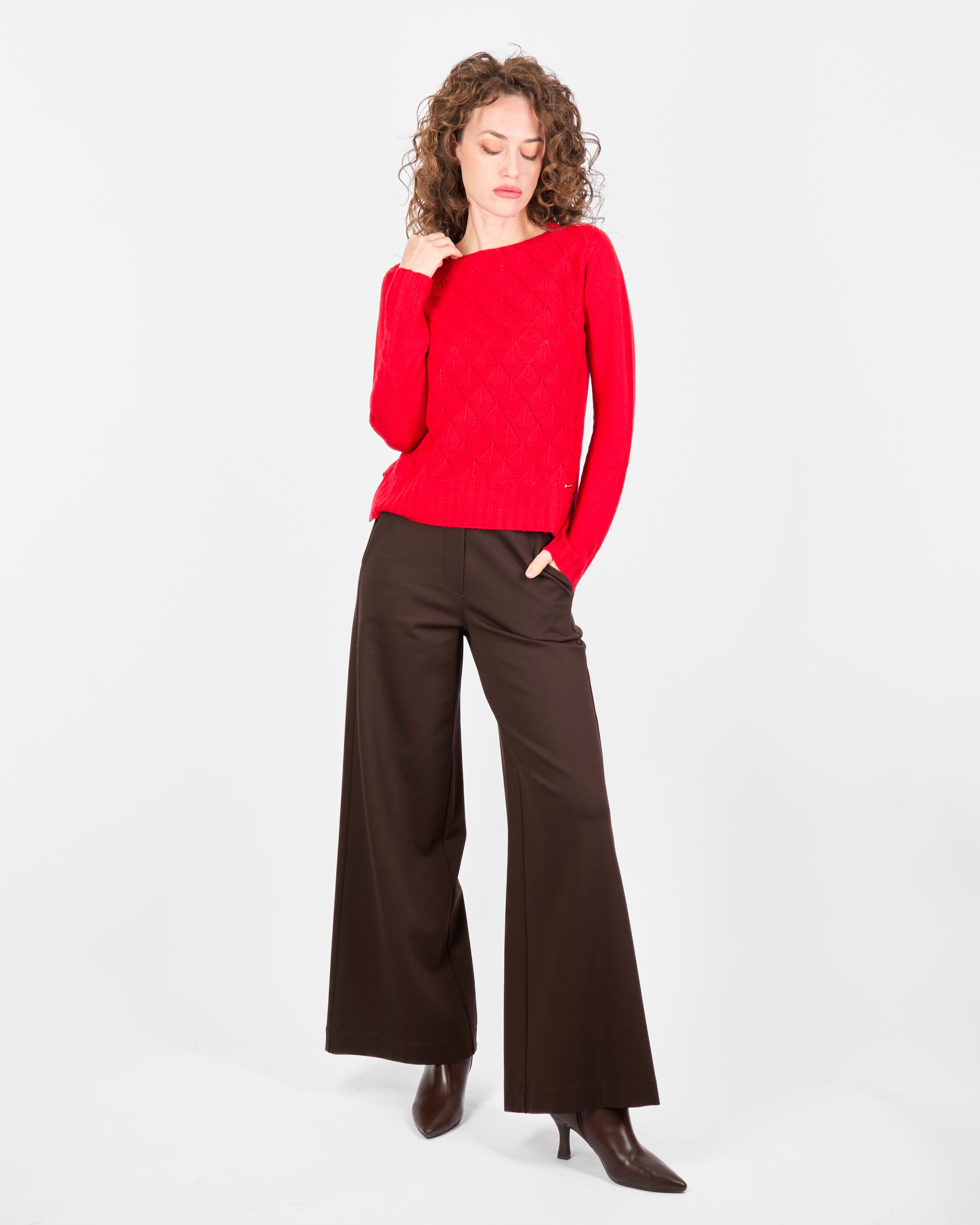 Maglia paricollo pura lana rombi VENTAGLIETTI