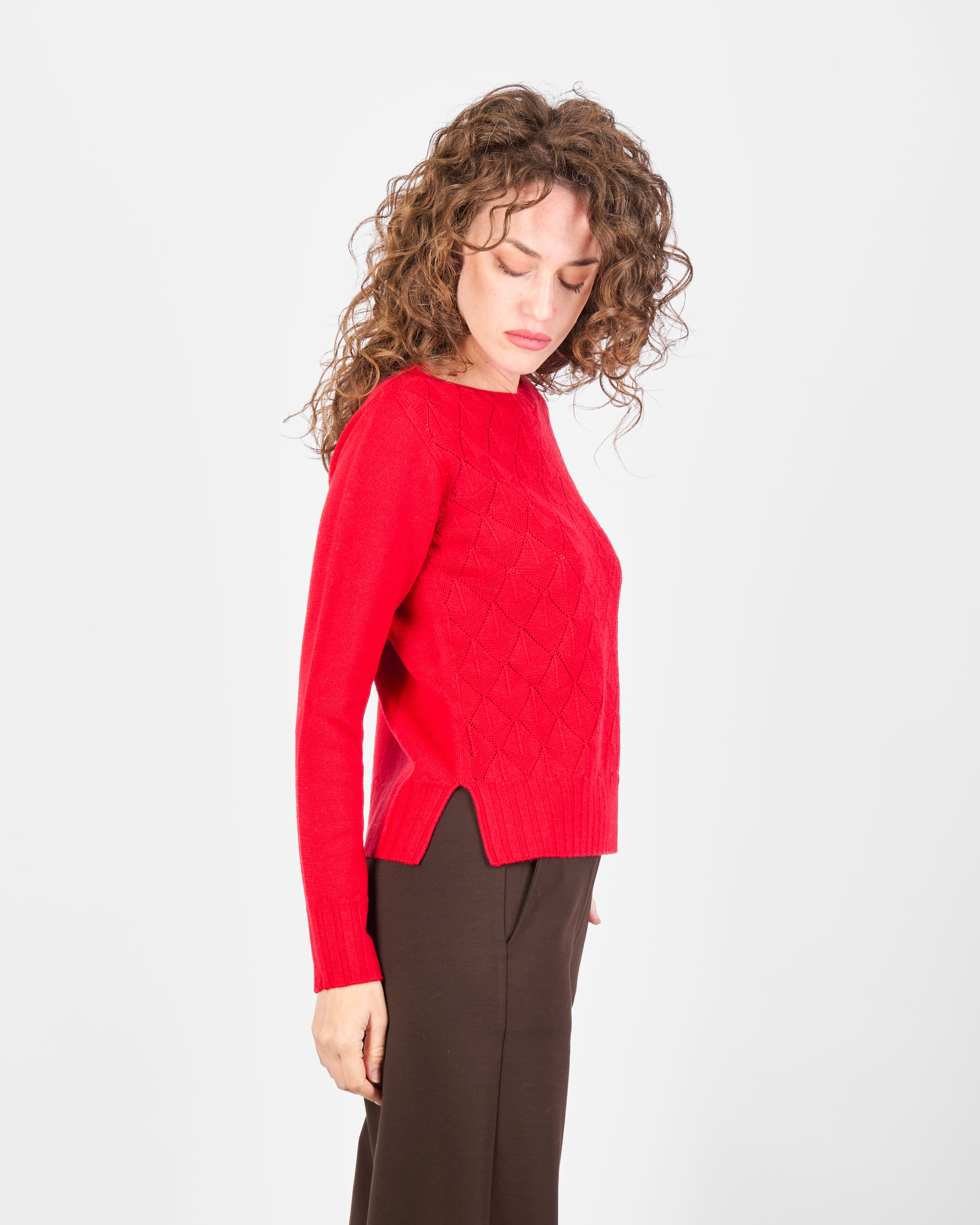 Maglia paricollo pura lana rombi VENTAGLIETTI