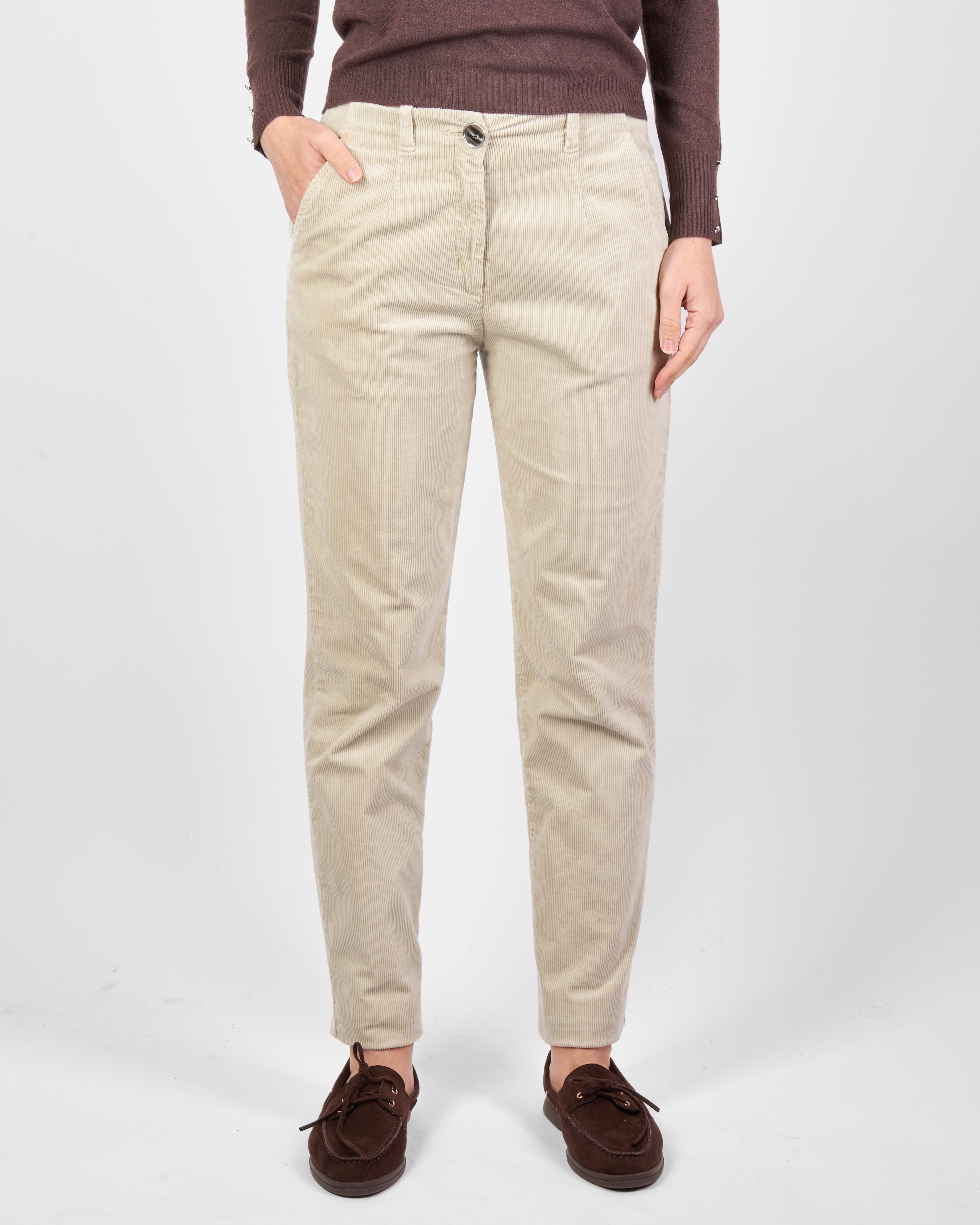 Pantalone tasca lato velluto coste piccole FINN