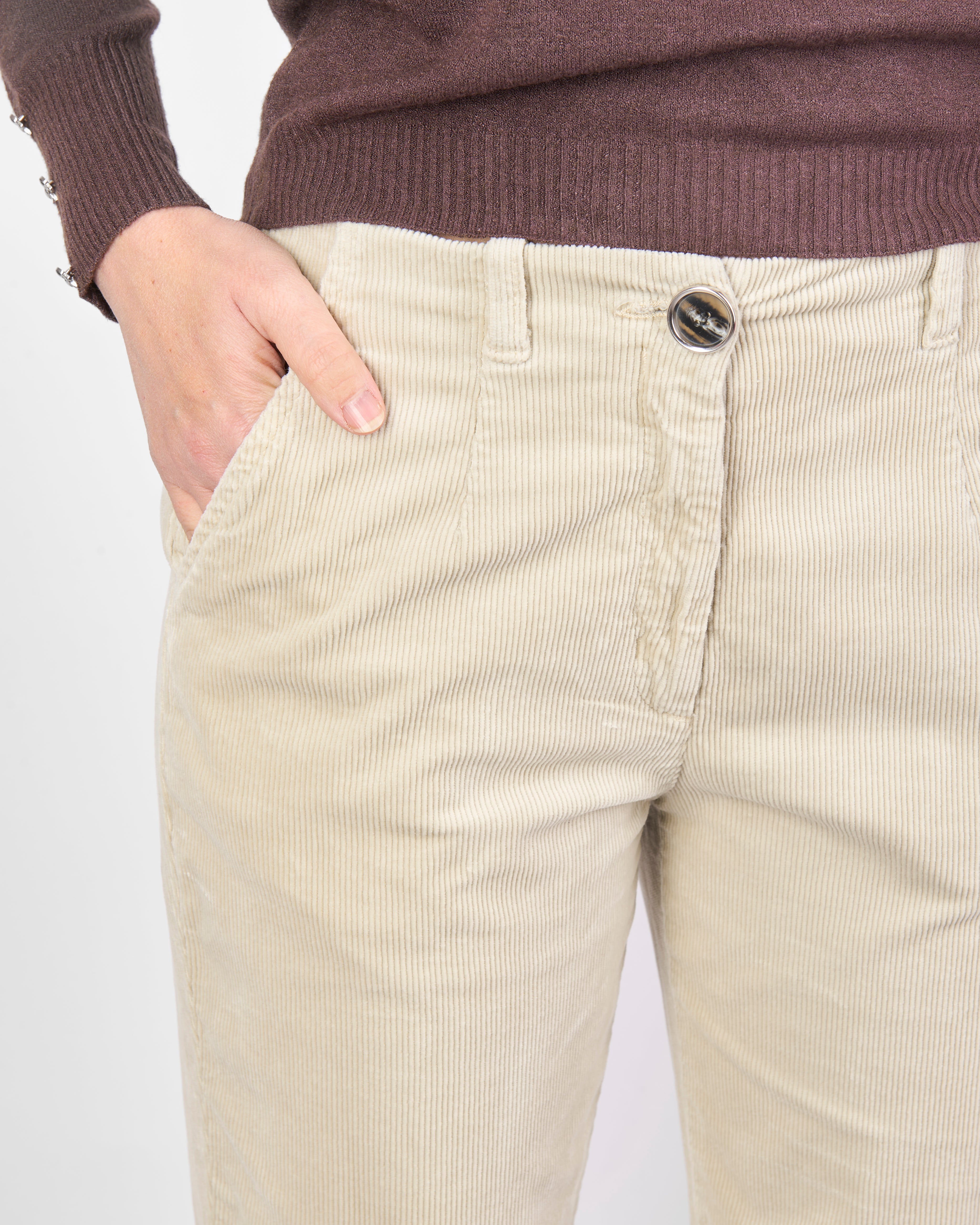 Pantalone tasca lato velluto coste piccole FINN