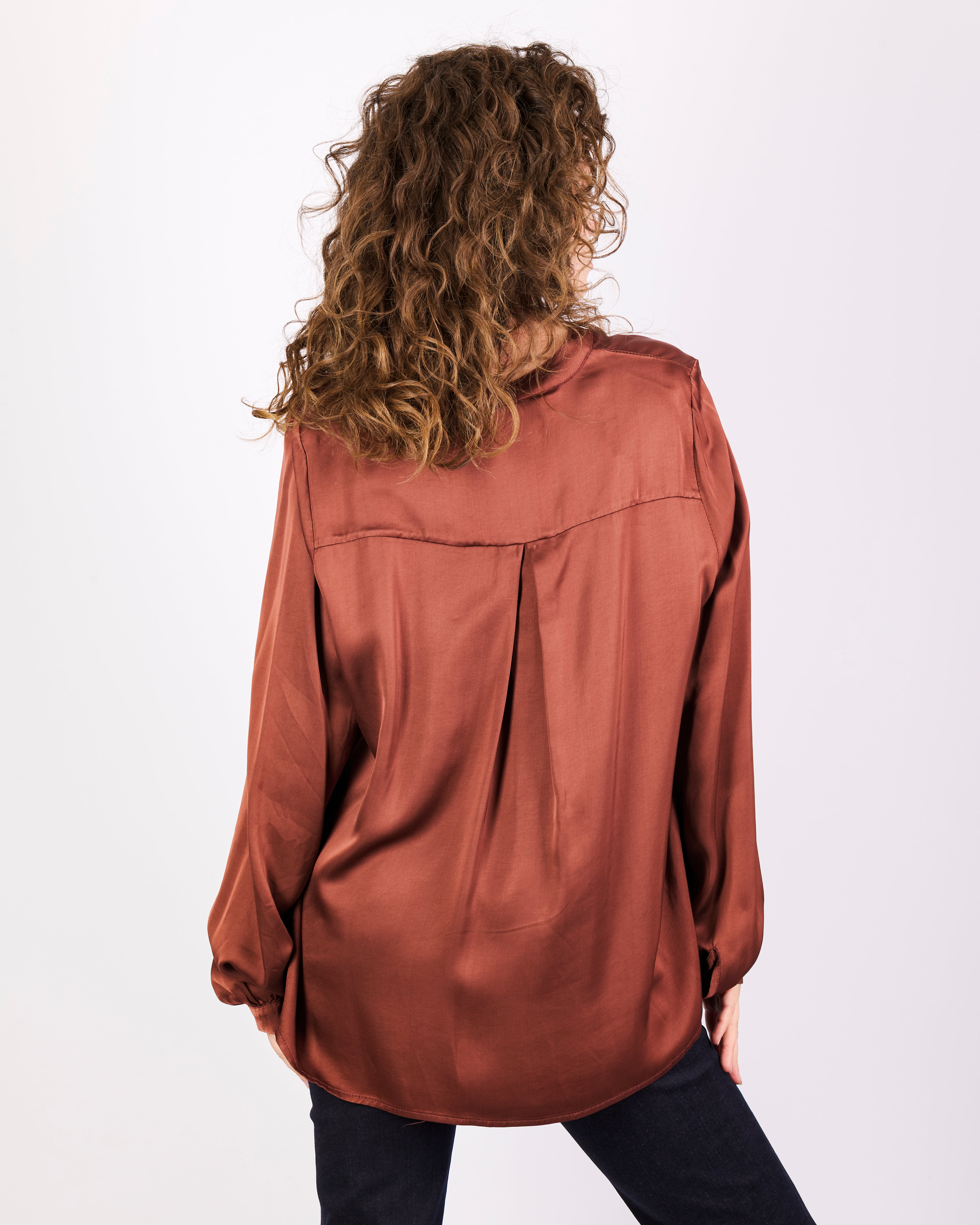 Blusa coreana over RASO BOTTONI