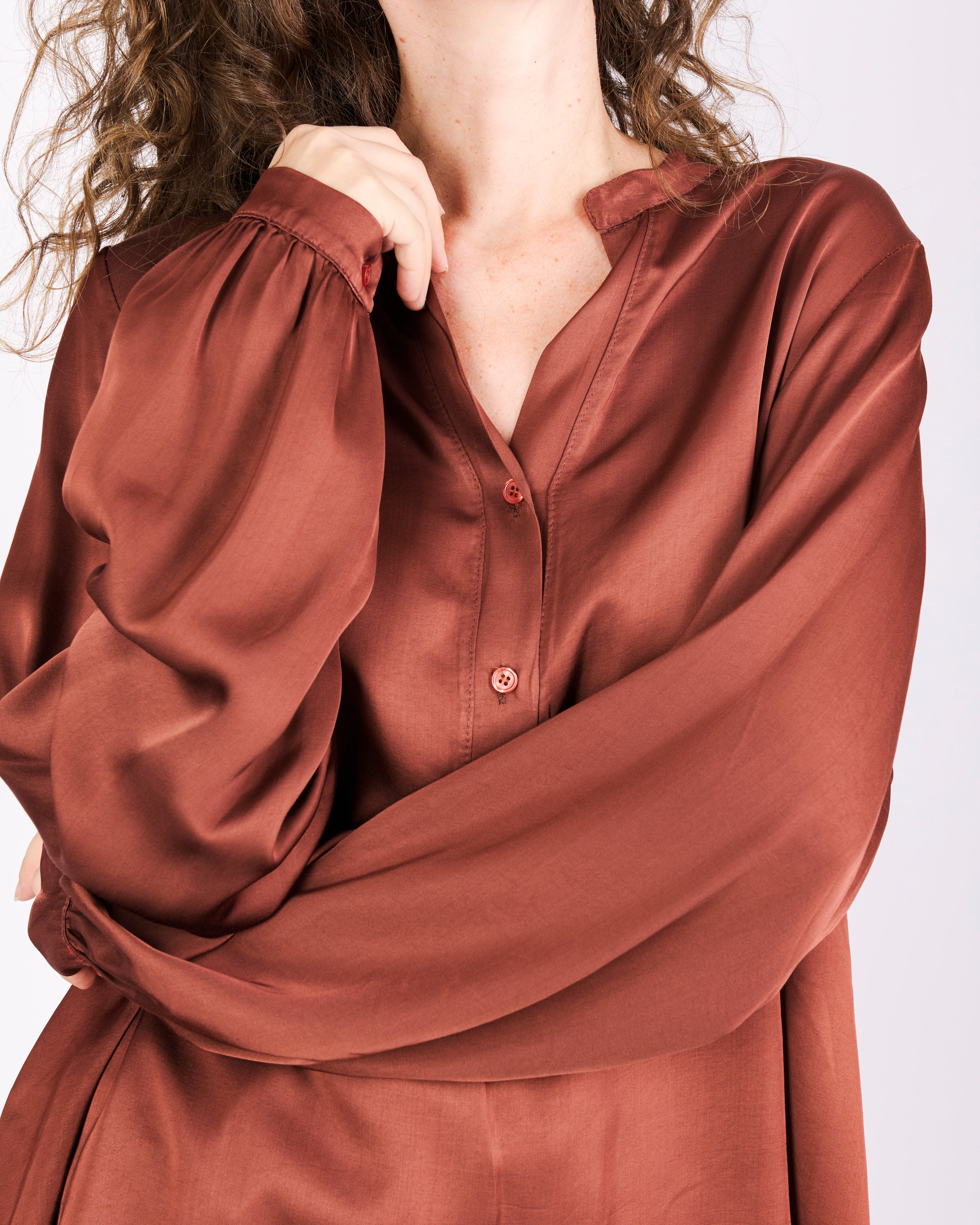 Blusa coreana over RASO BOTTONI