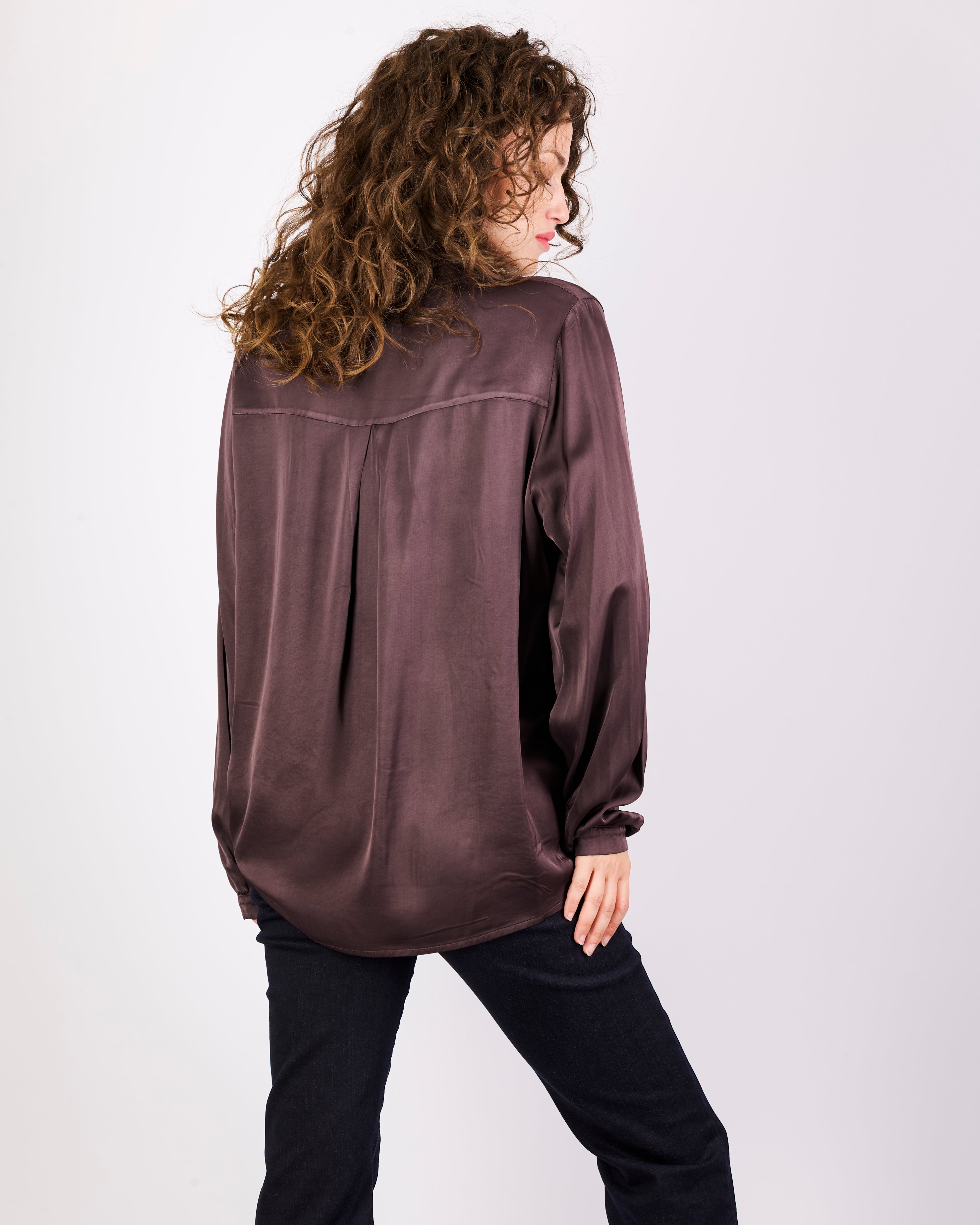 Blusa coreana over RASO BOTTONI