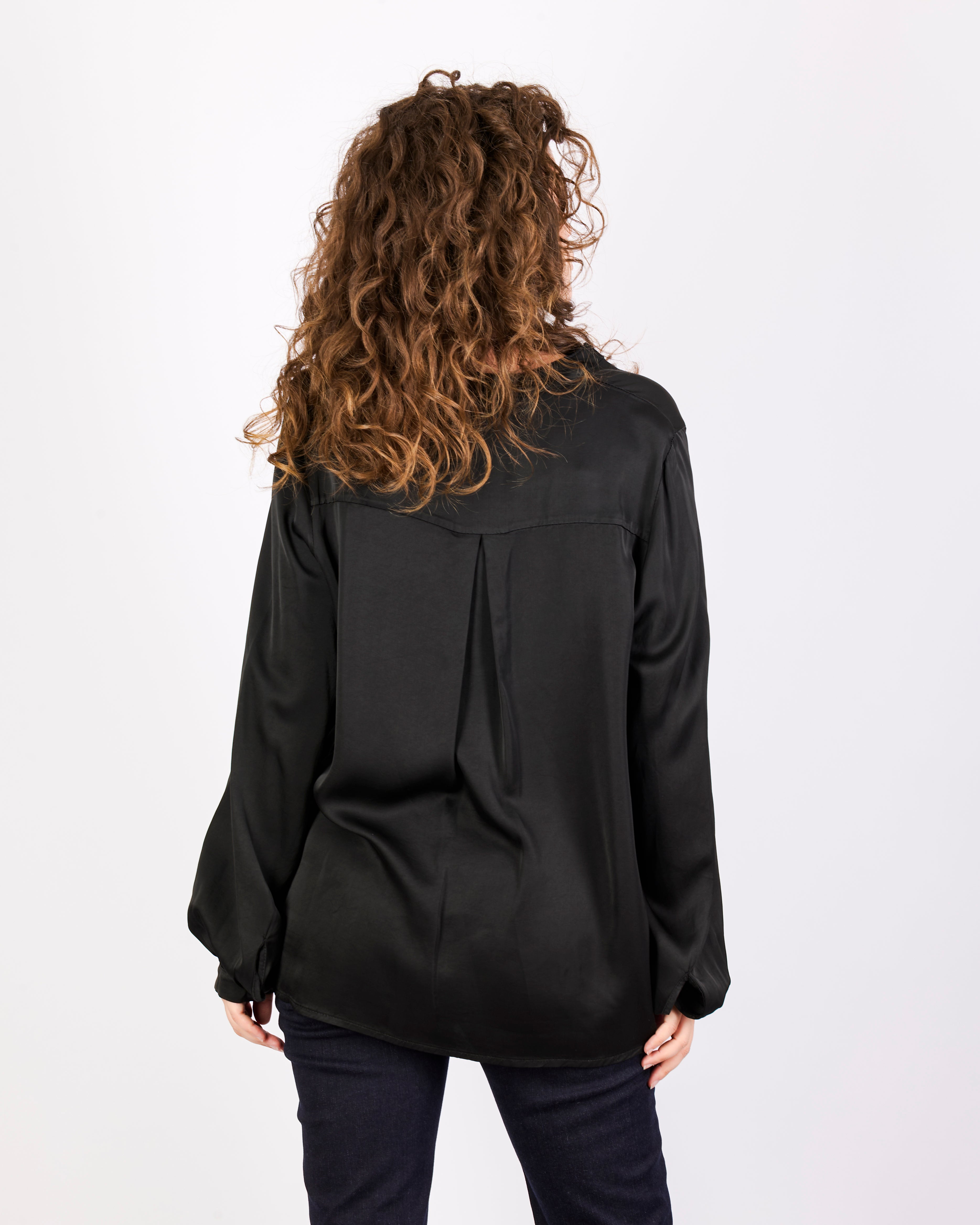 Blusa coreana over RASO BOTTONI