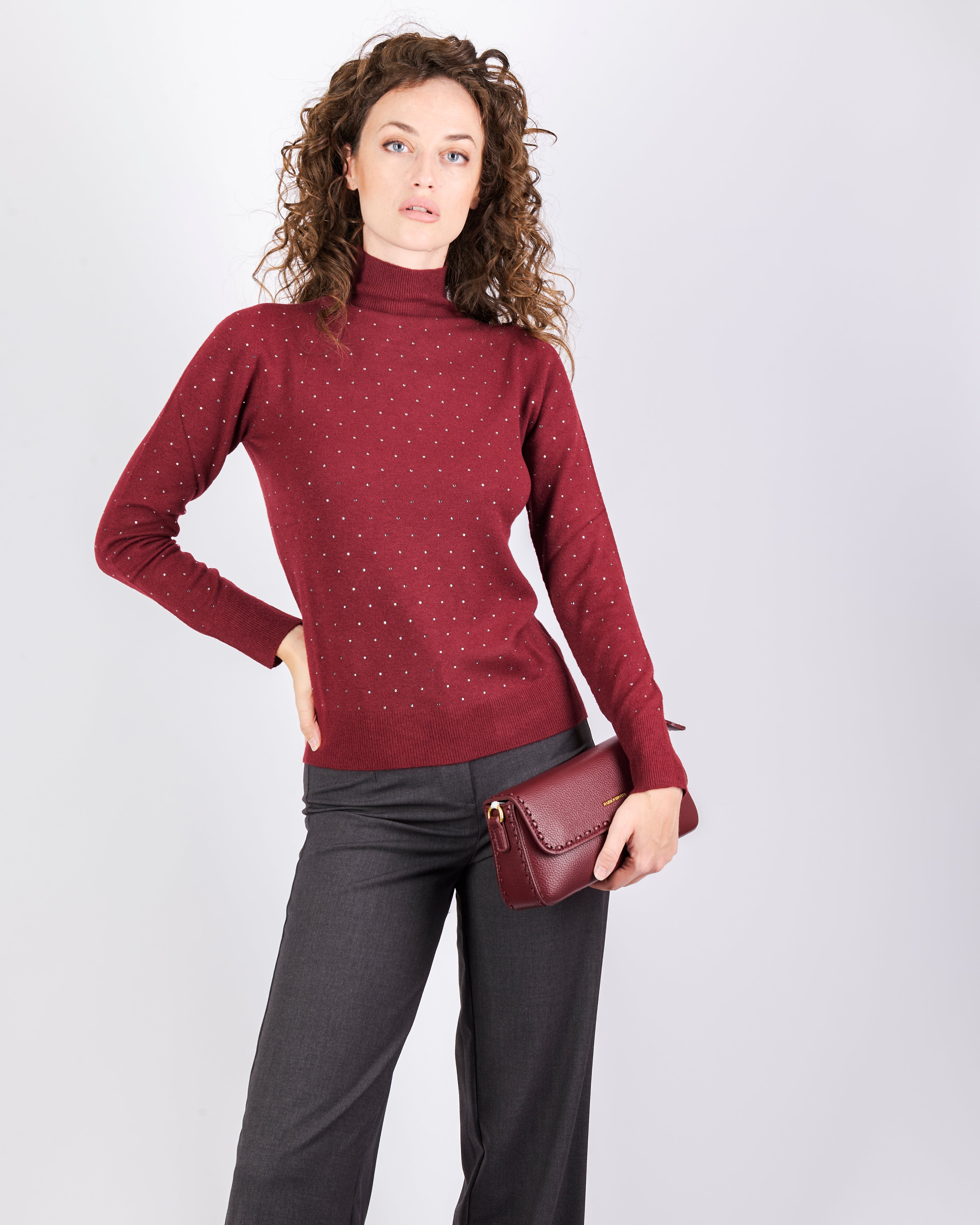 Maglia mezzo collo punti luce all over PA9043