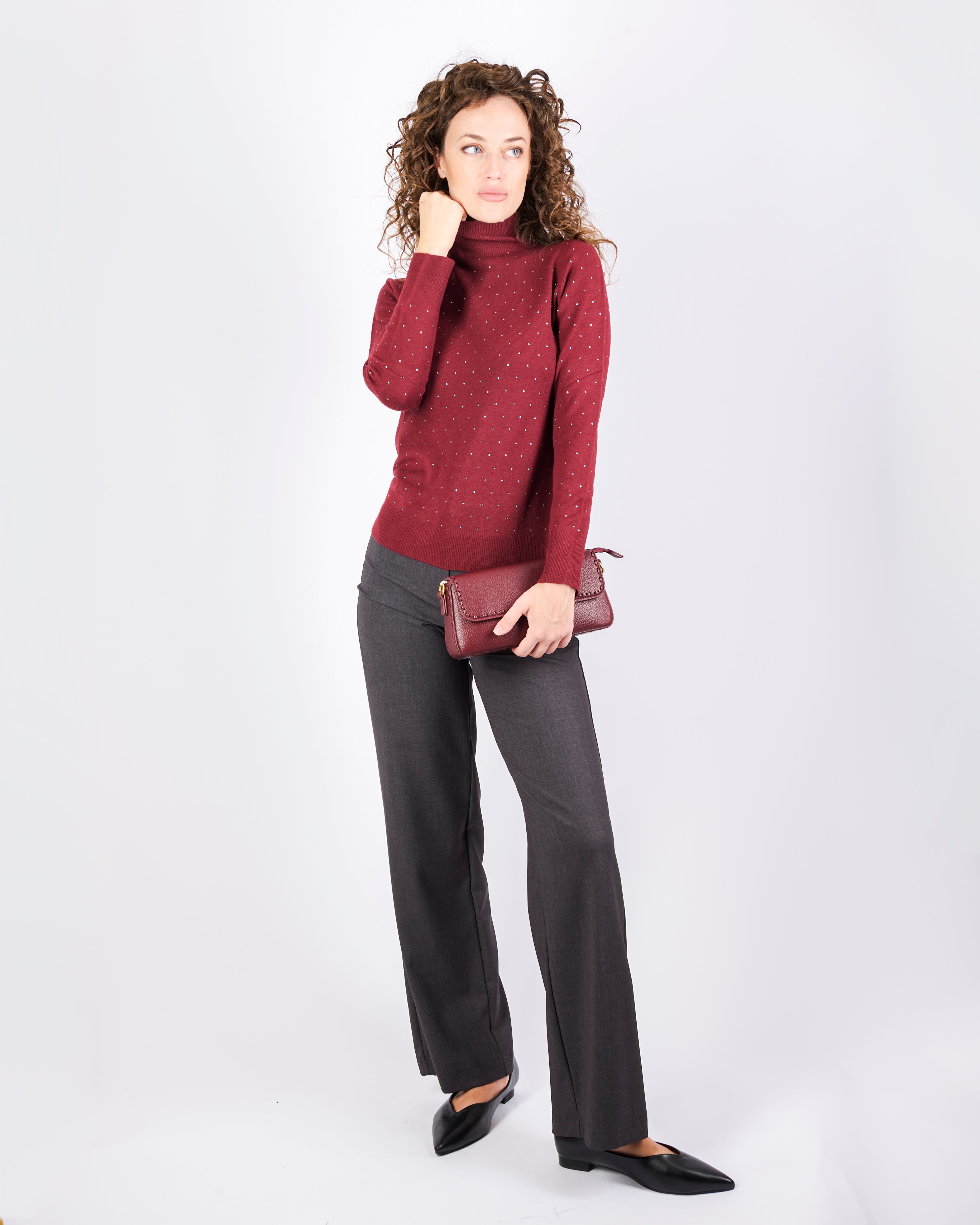 Maglia mezzo collo punti luce all over PA9043