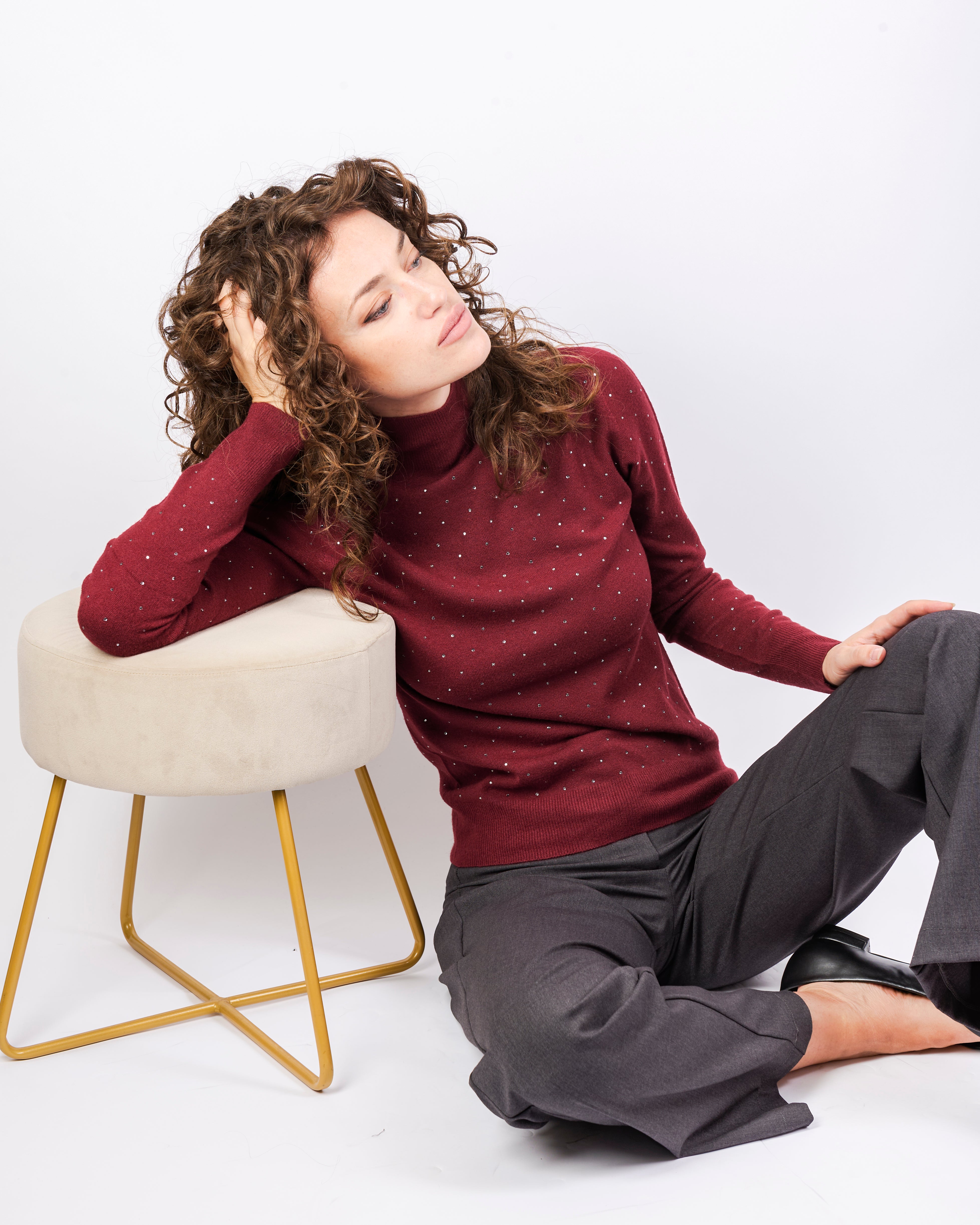 Maglia mezzo collo punti luce all over PA9043