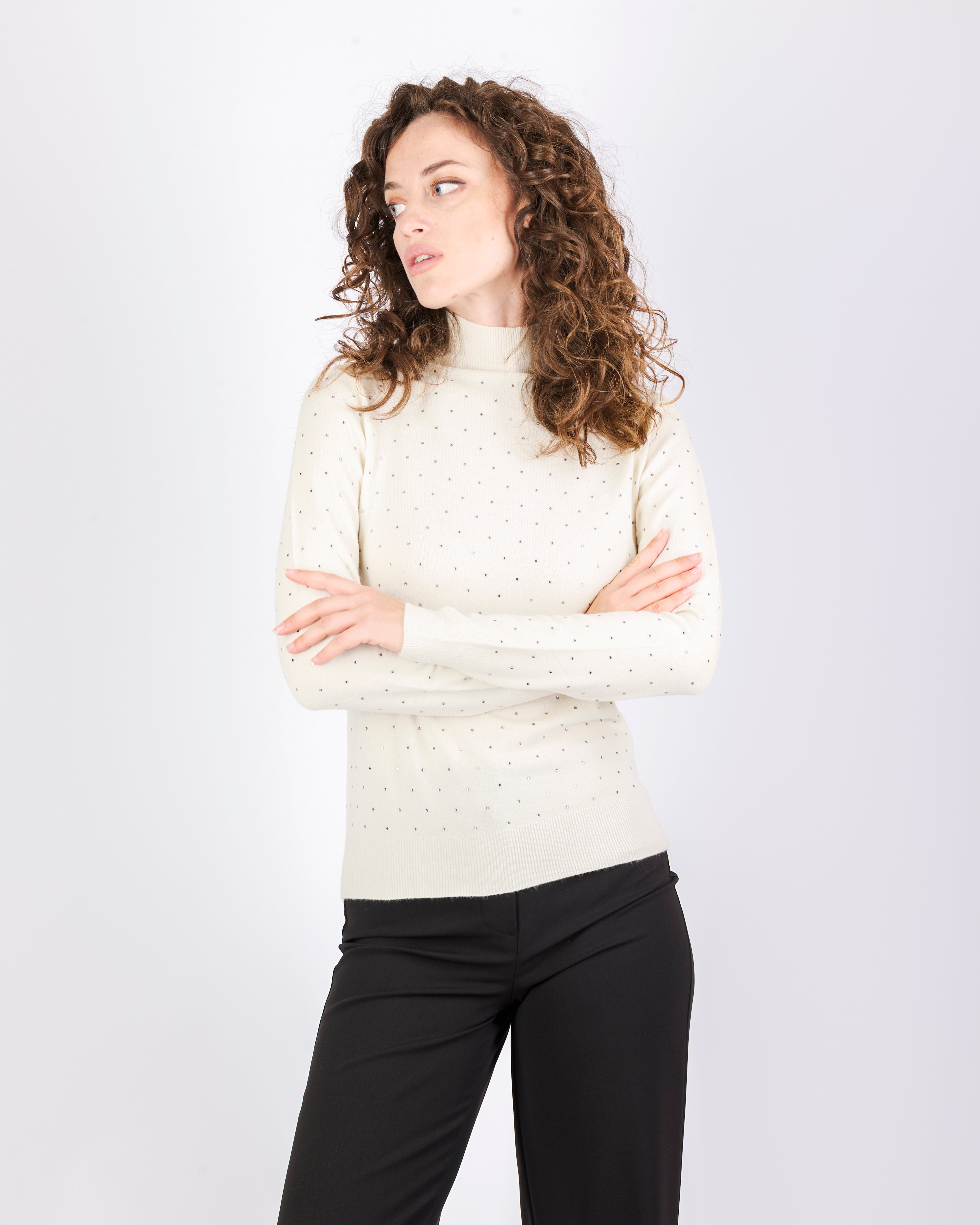 Maglia mezzo collo punti luce all over PA9043