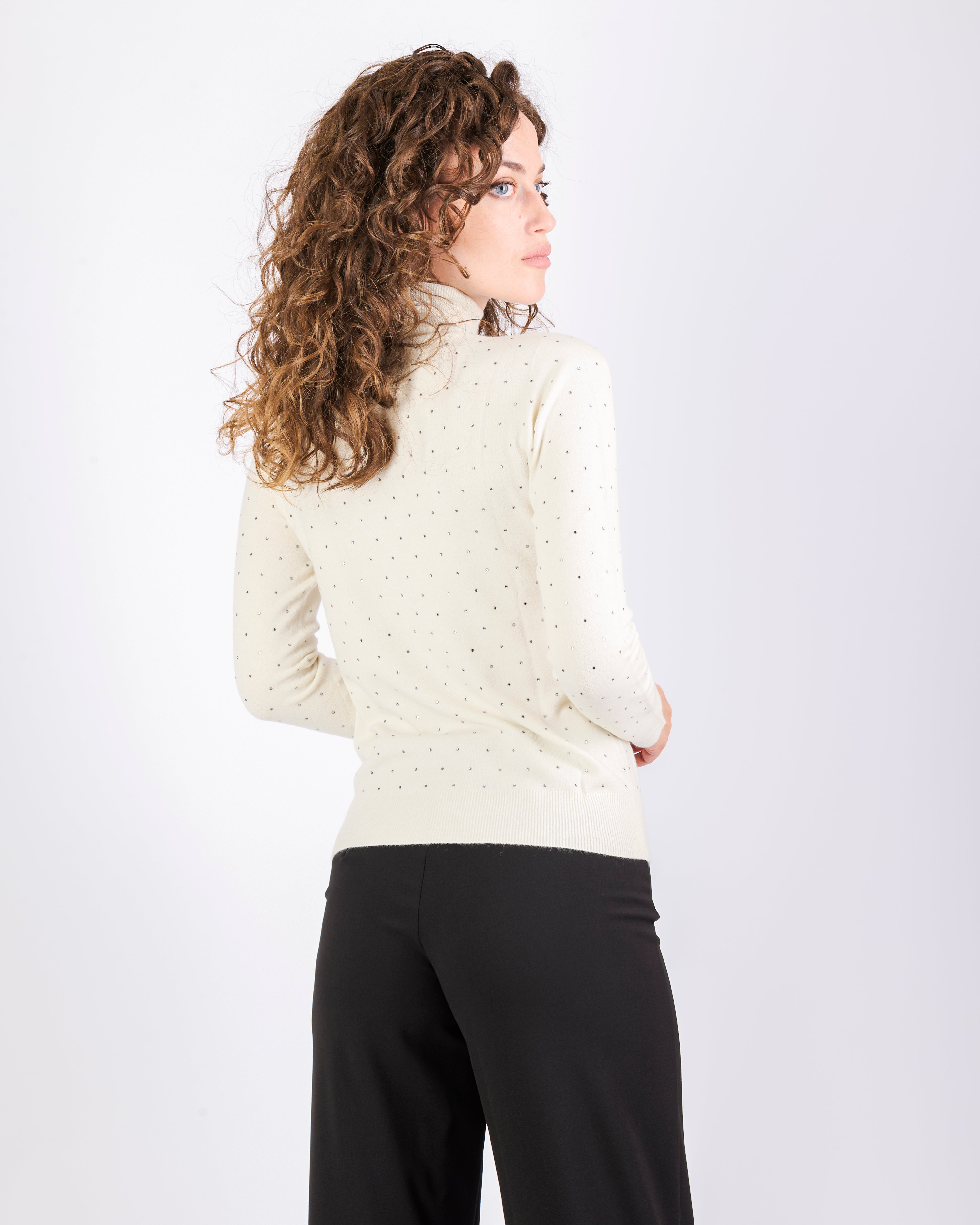 Maglia mezzo collo punti luce all over PA9043