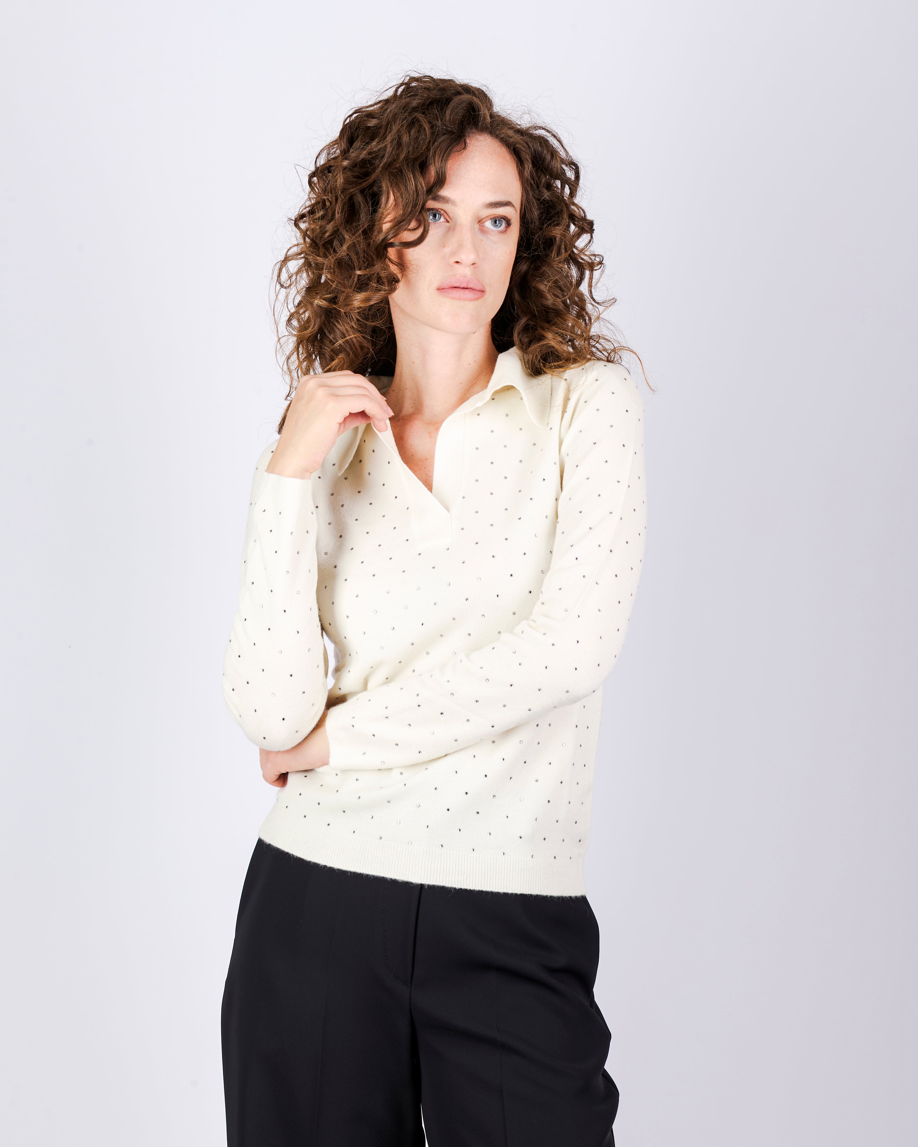 Polo viscosa punti luce PA9046