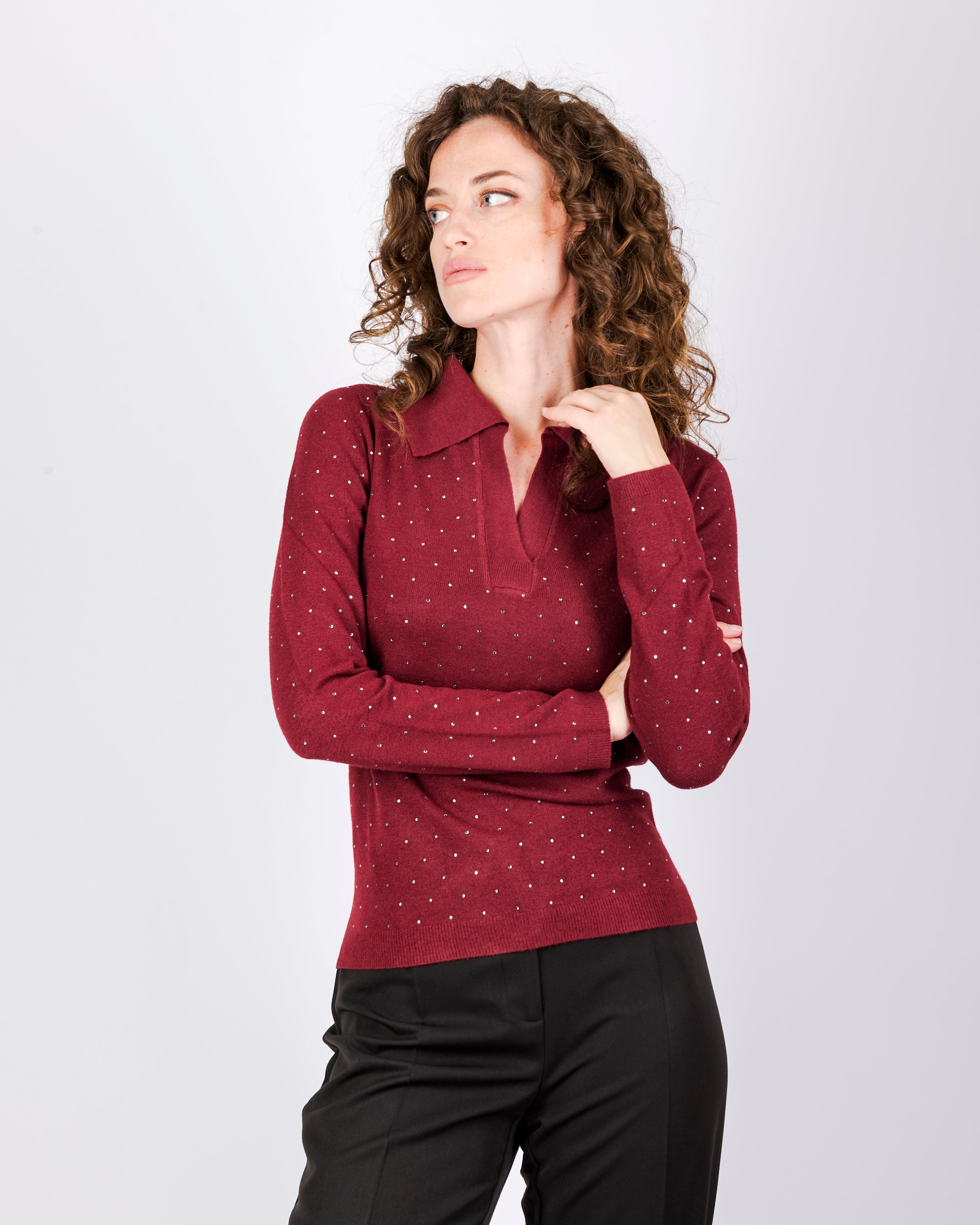 Polo viscosa punti luce PA9046