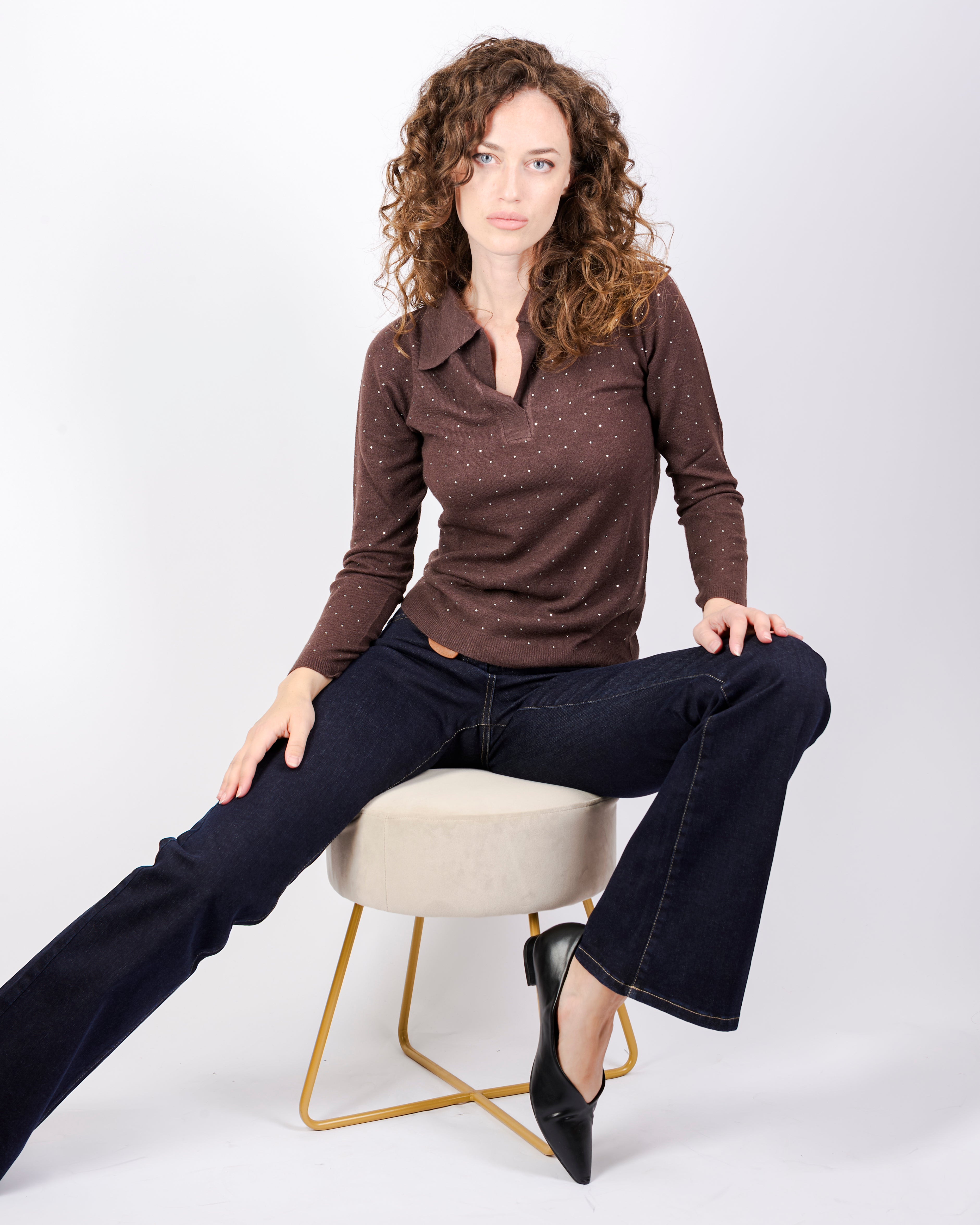 Polo viscosa punti luce PA9046