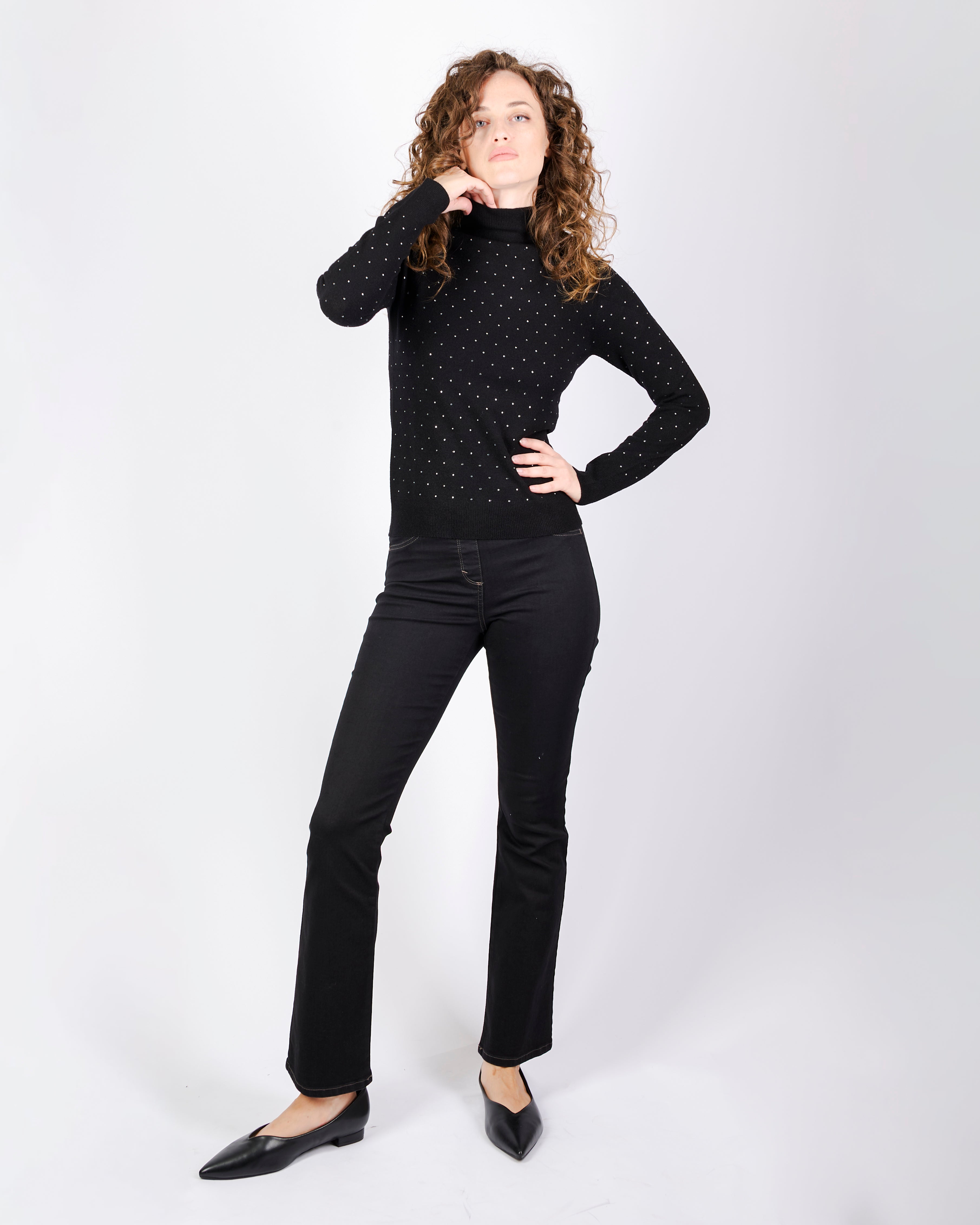 Maglia mezzo collo punti luce all over PA9043