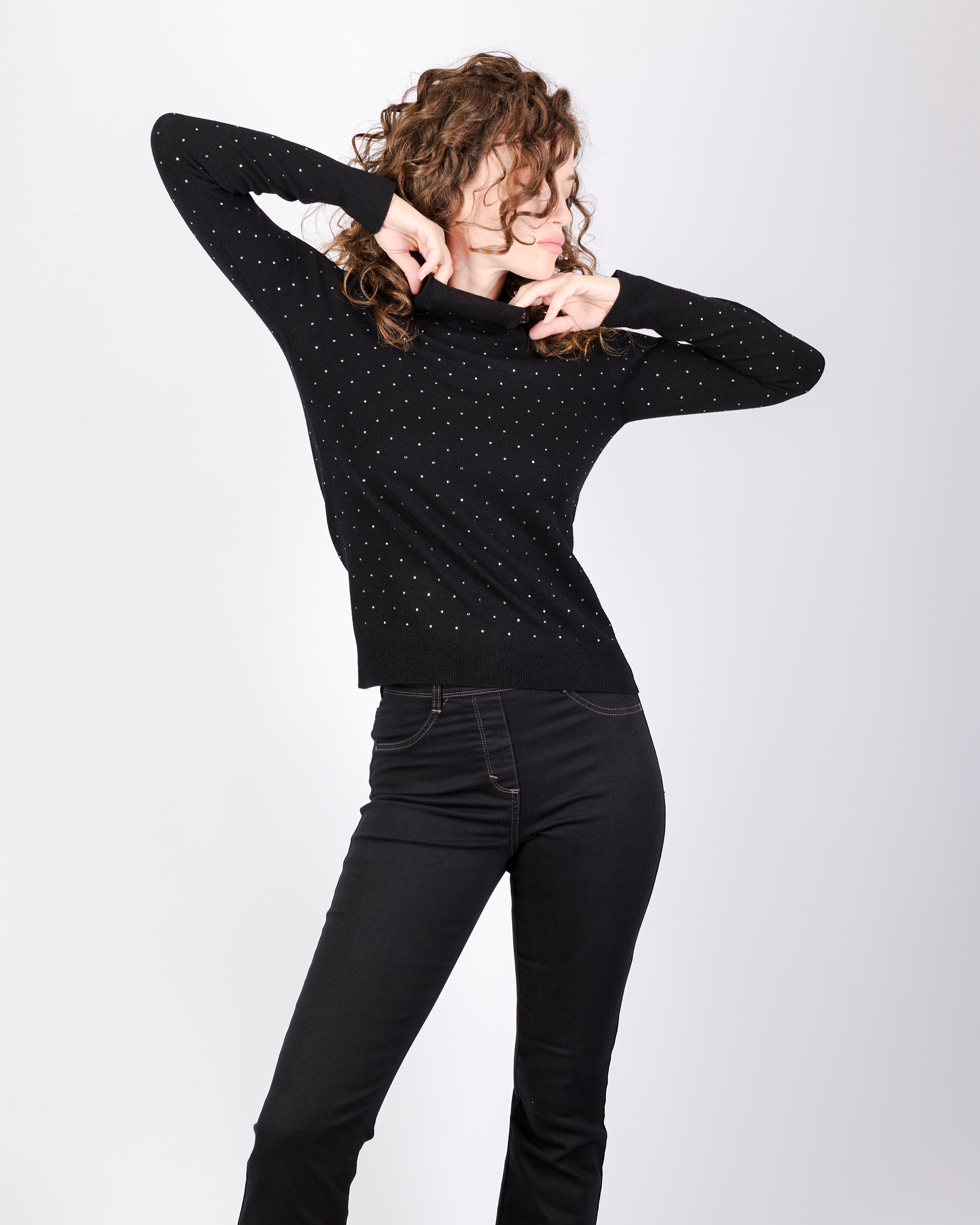 Maglia mezzo collo punti luce all over PA9043