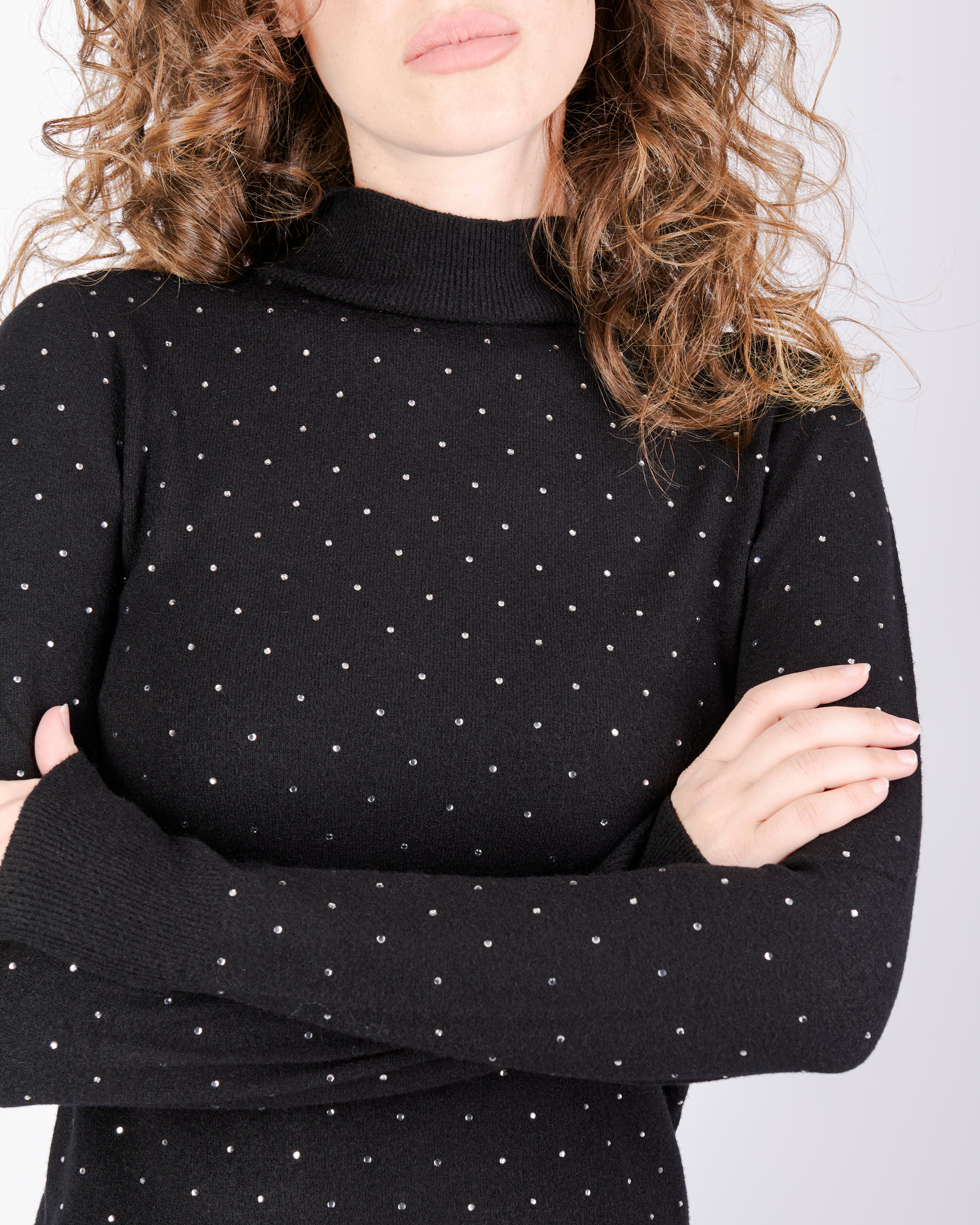 Maglia mezzo collo punti luce all over PA9043