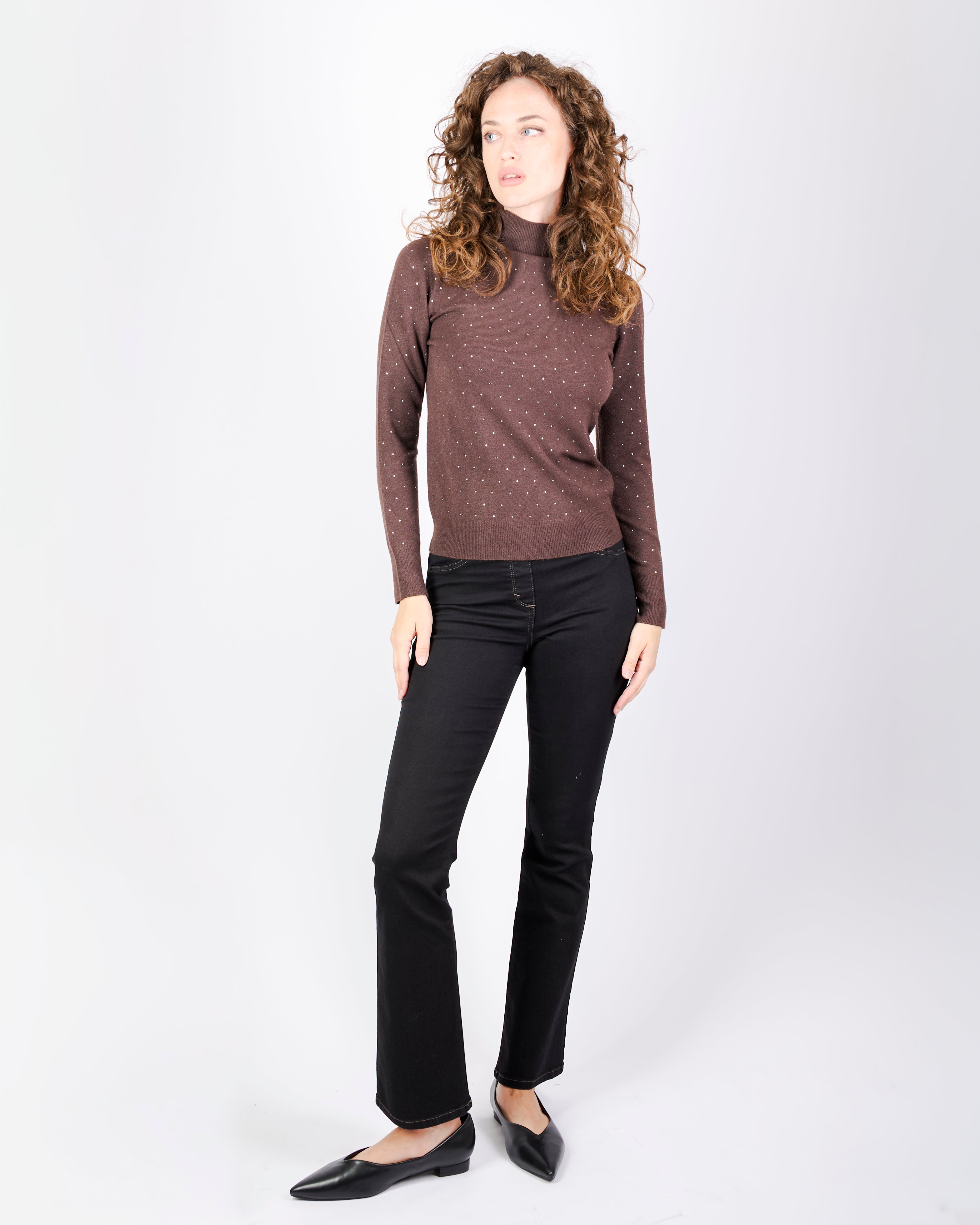 Maglia mezzo collo punti luce all over PA9043