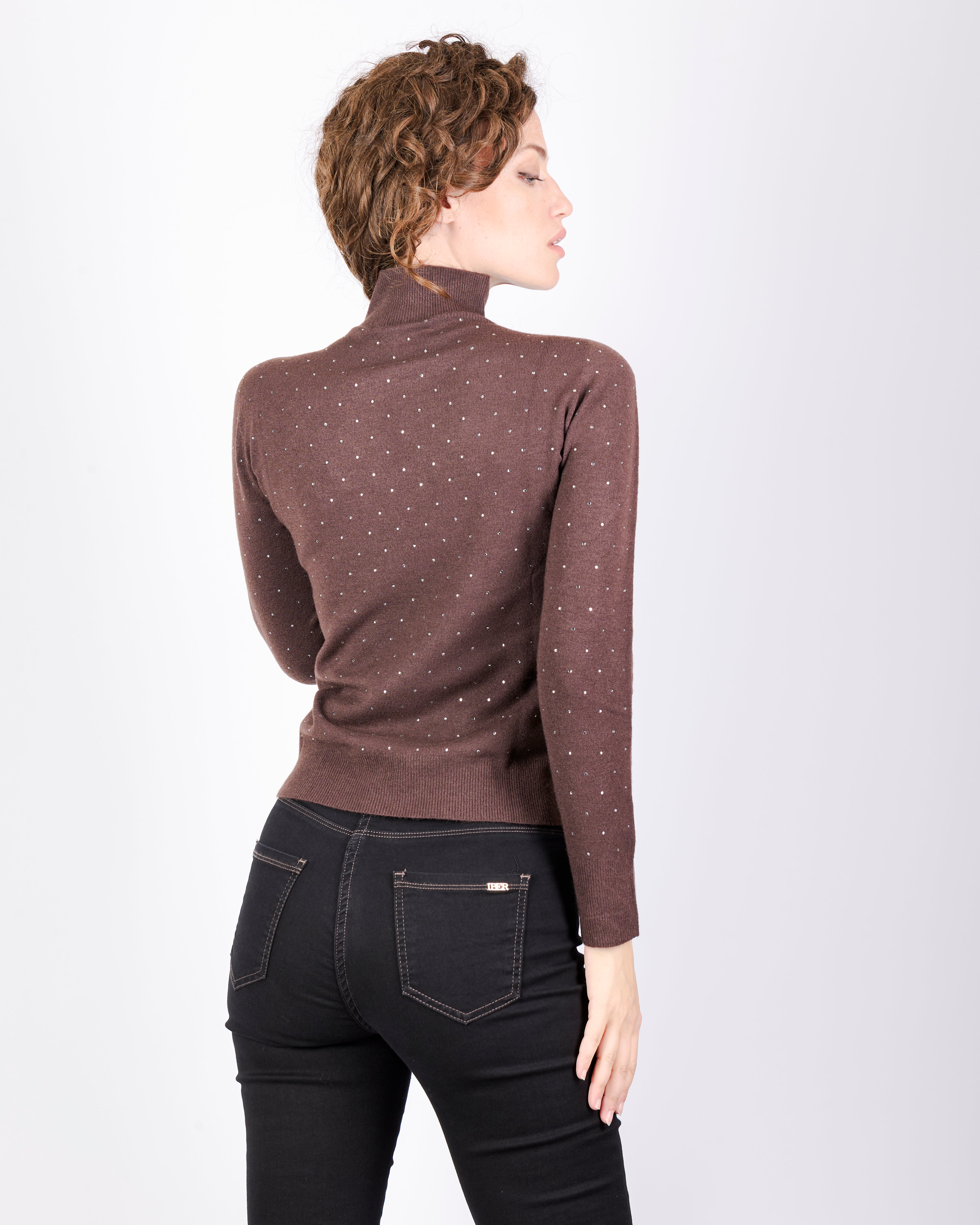 Maglia mezzo collo punti luce all over PA9043