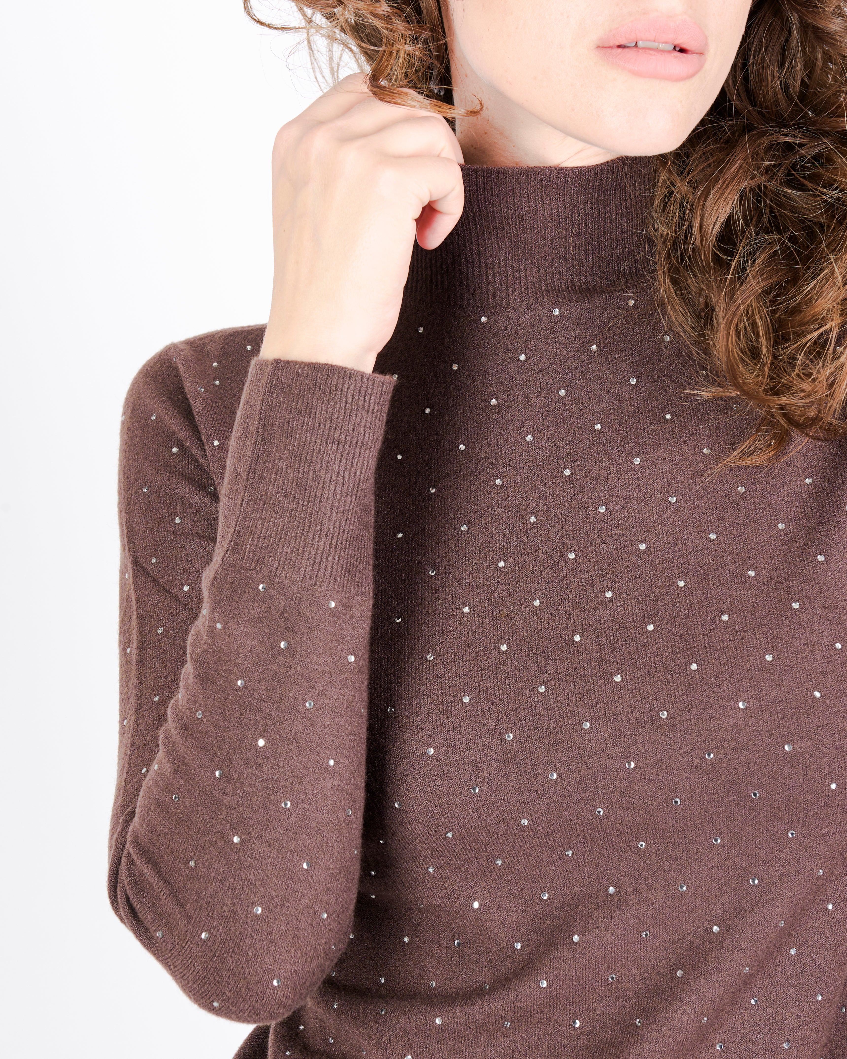 Maglia mezzo collo punti luce all over PA9043