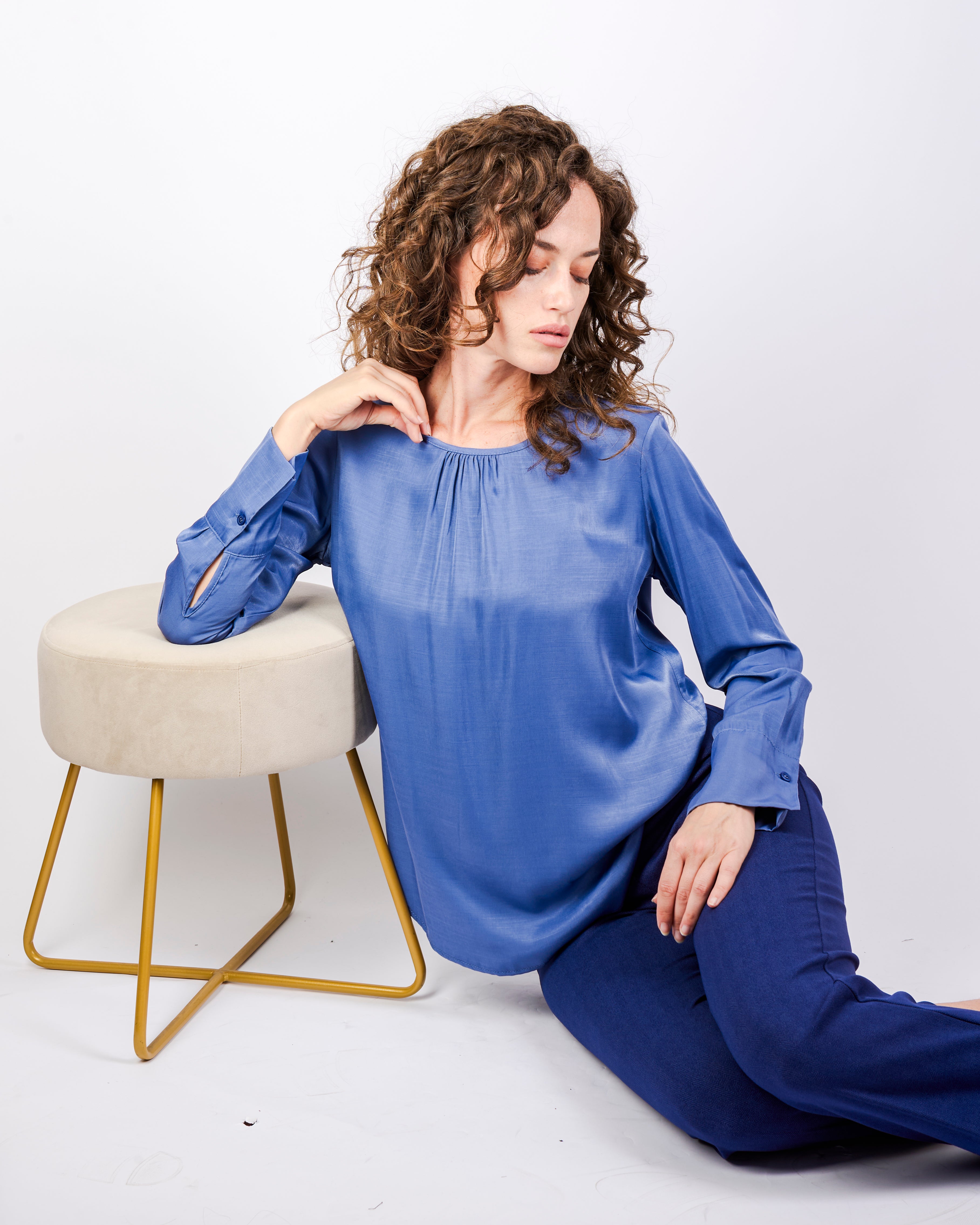 Blusa in viscosa unita H604/52