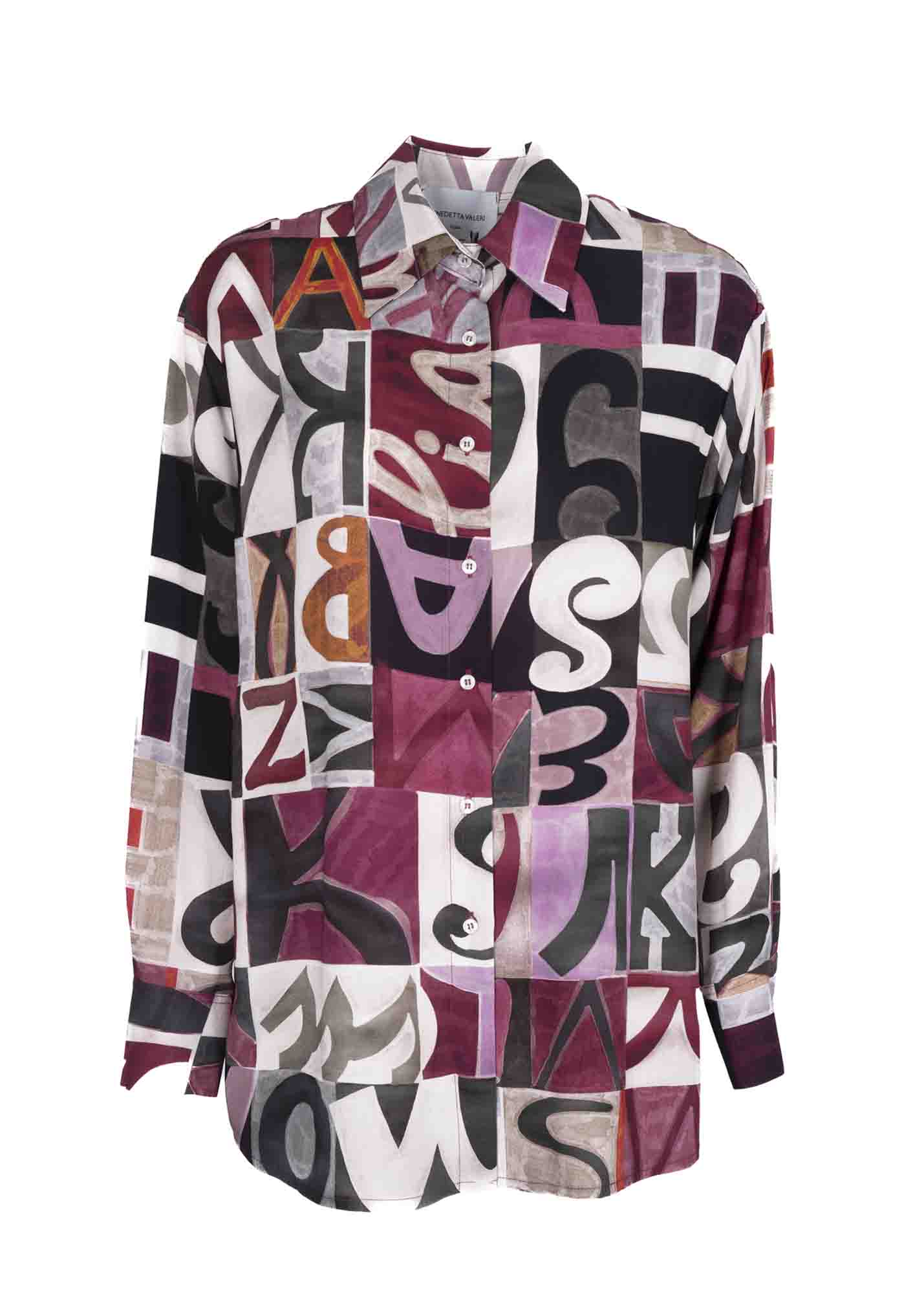 Camicia in viscosa fant lettering 23-638