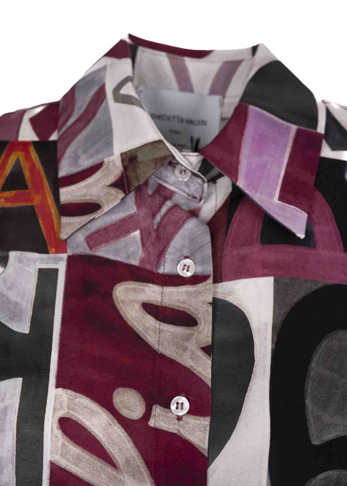 Camicia in viscosa fant lettering 23-638