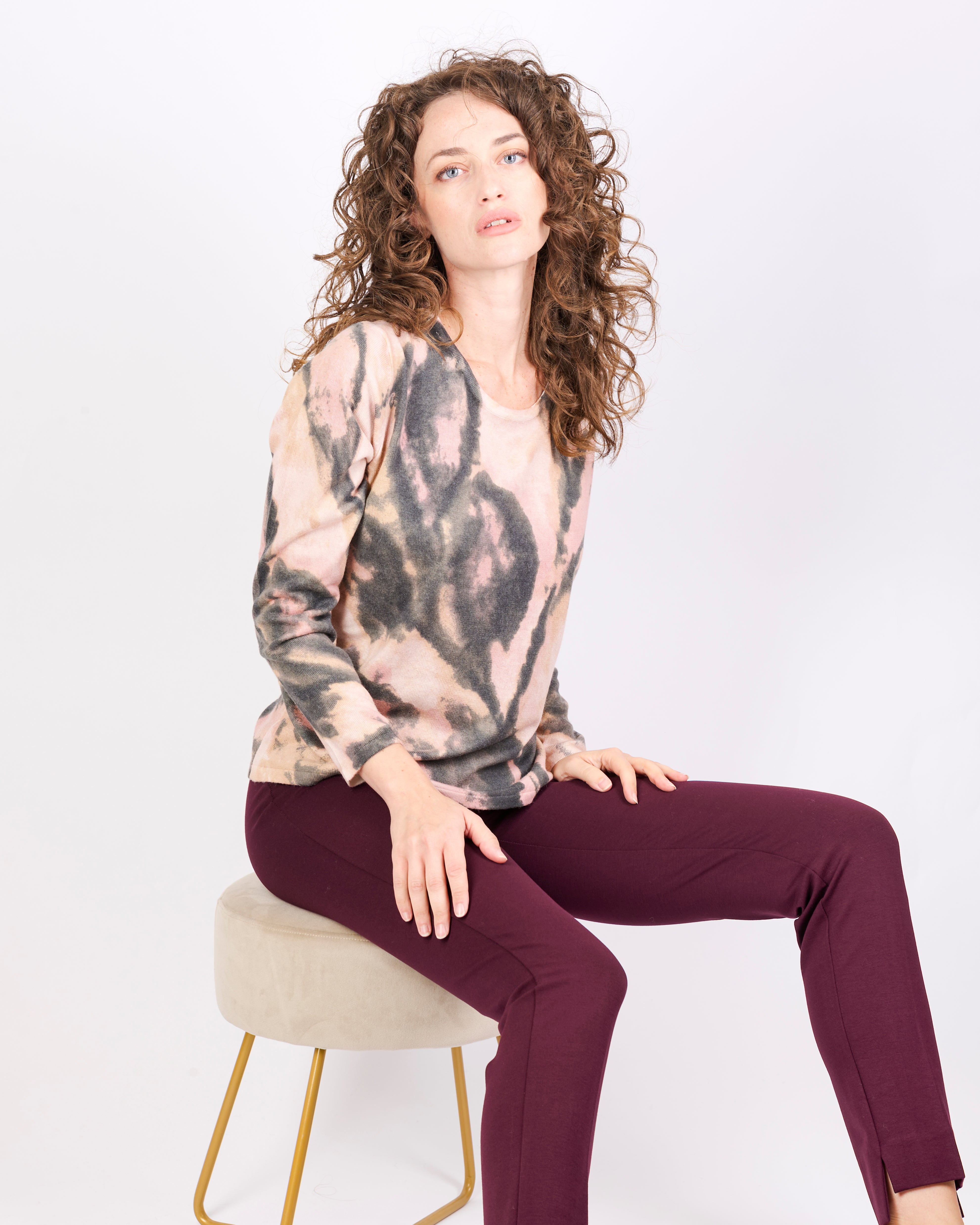 Girocollo stampa foglie 7860