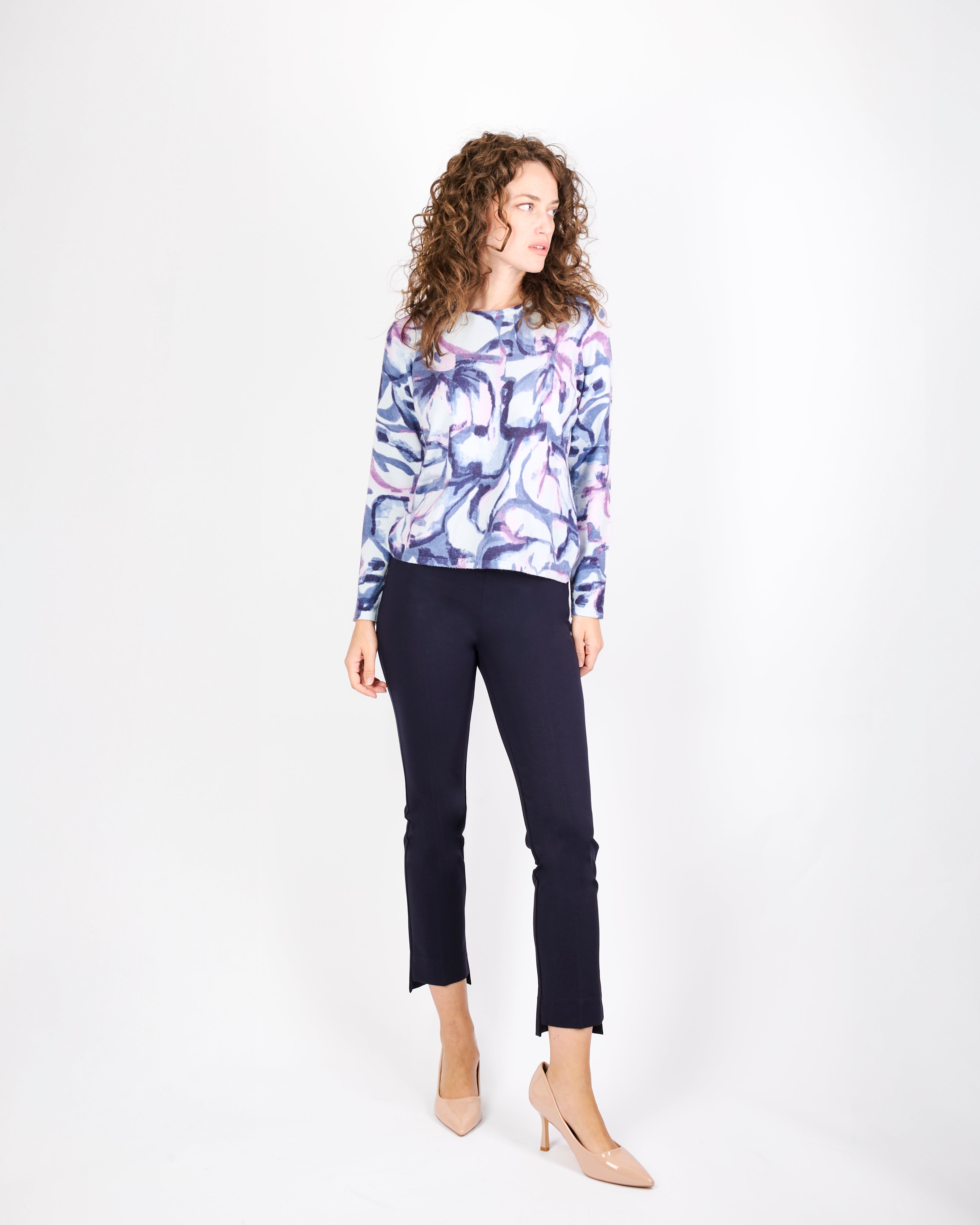 Girocollo stampa fiori acquerello 7867