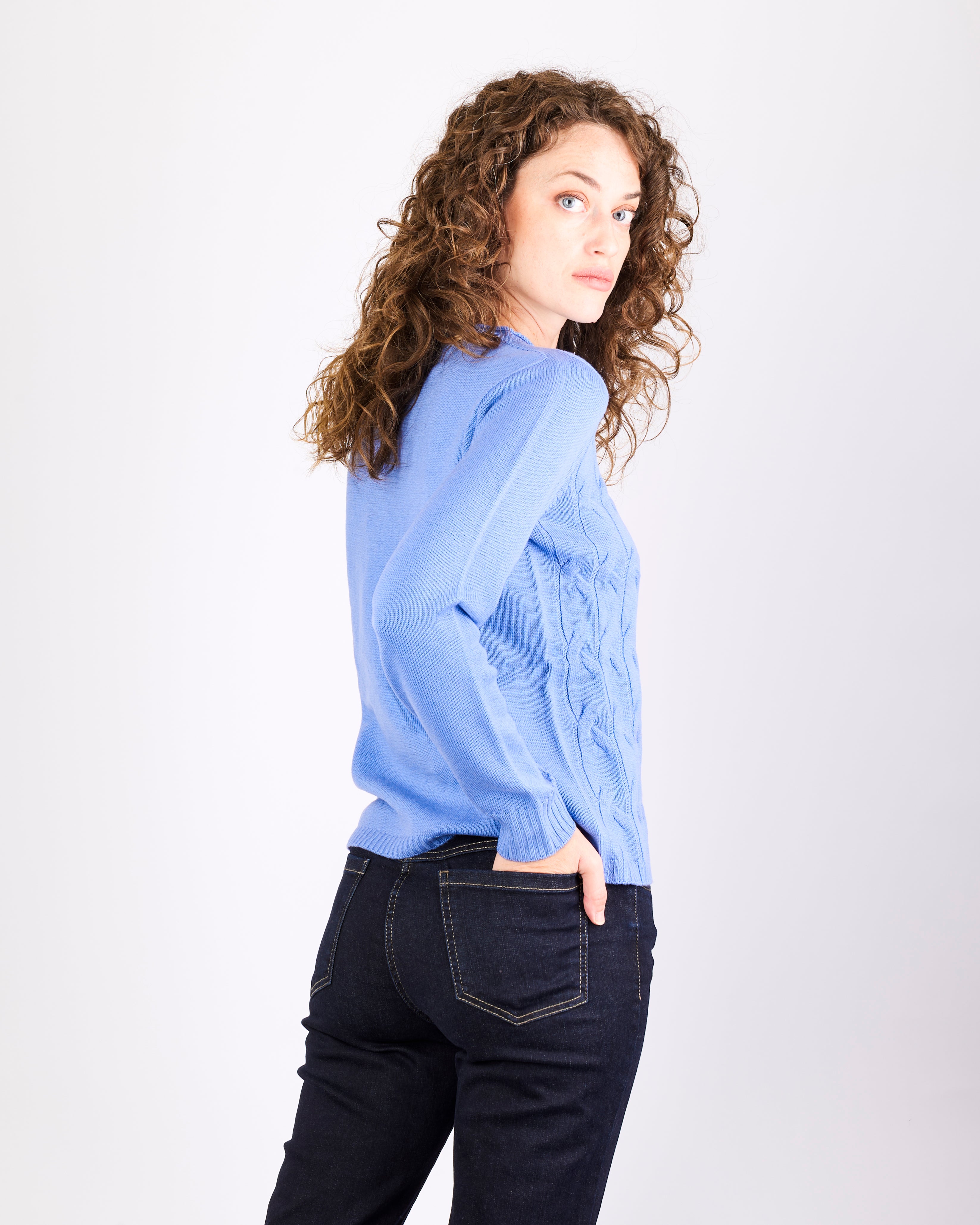 Girocollo trecce davanti pura lana CL2238