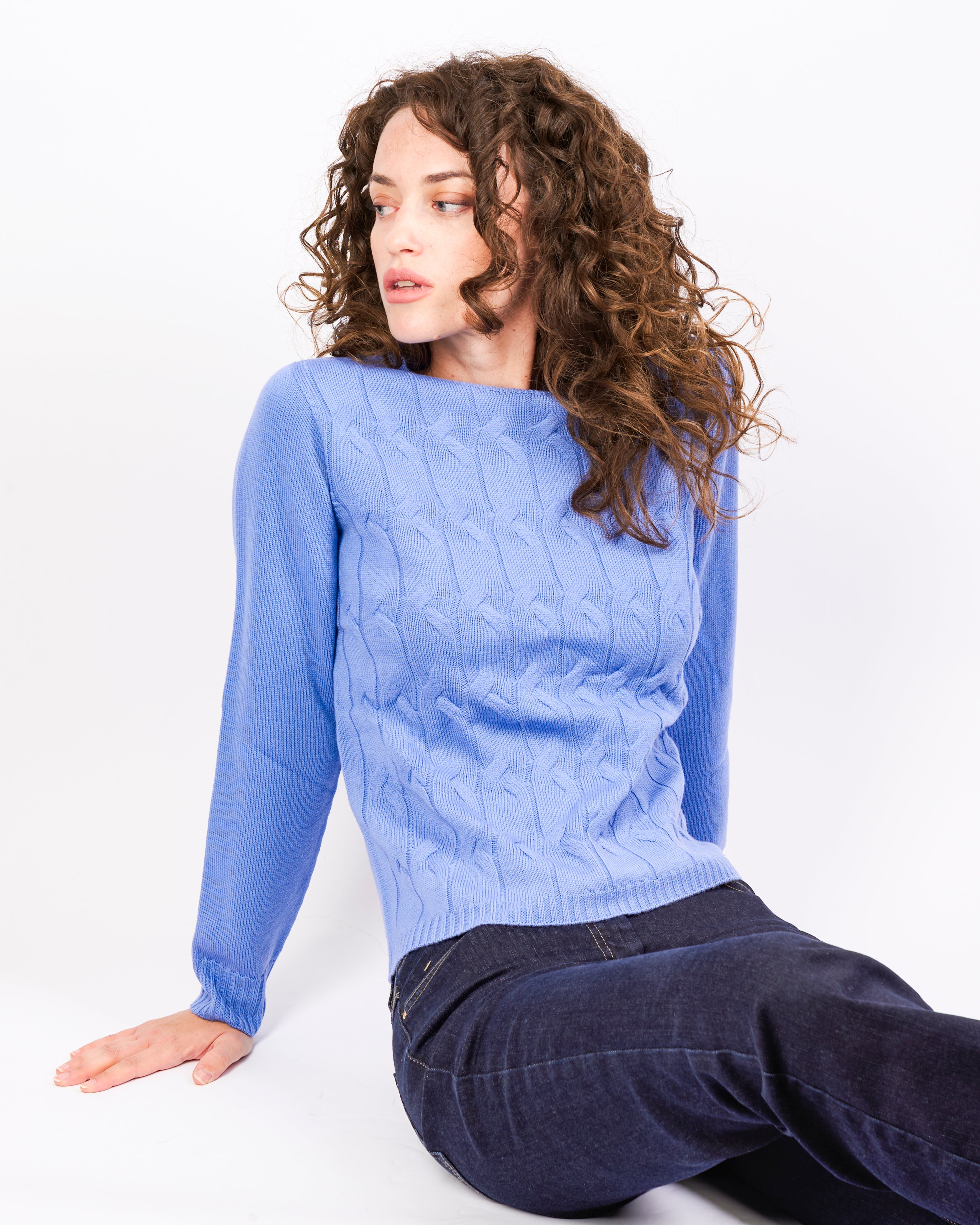 Girocollo trecce davanti pura lana CL2238