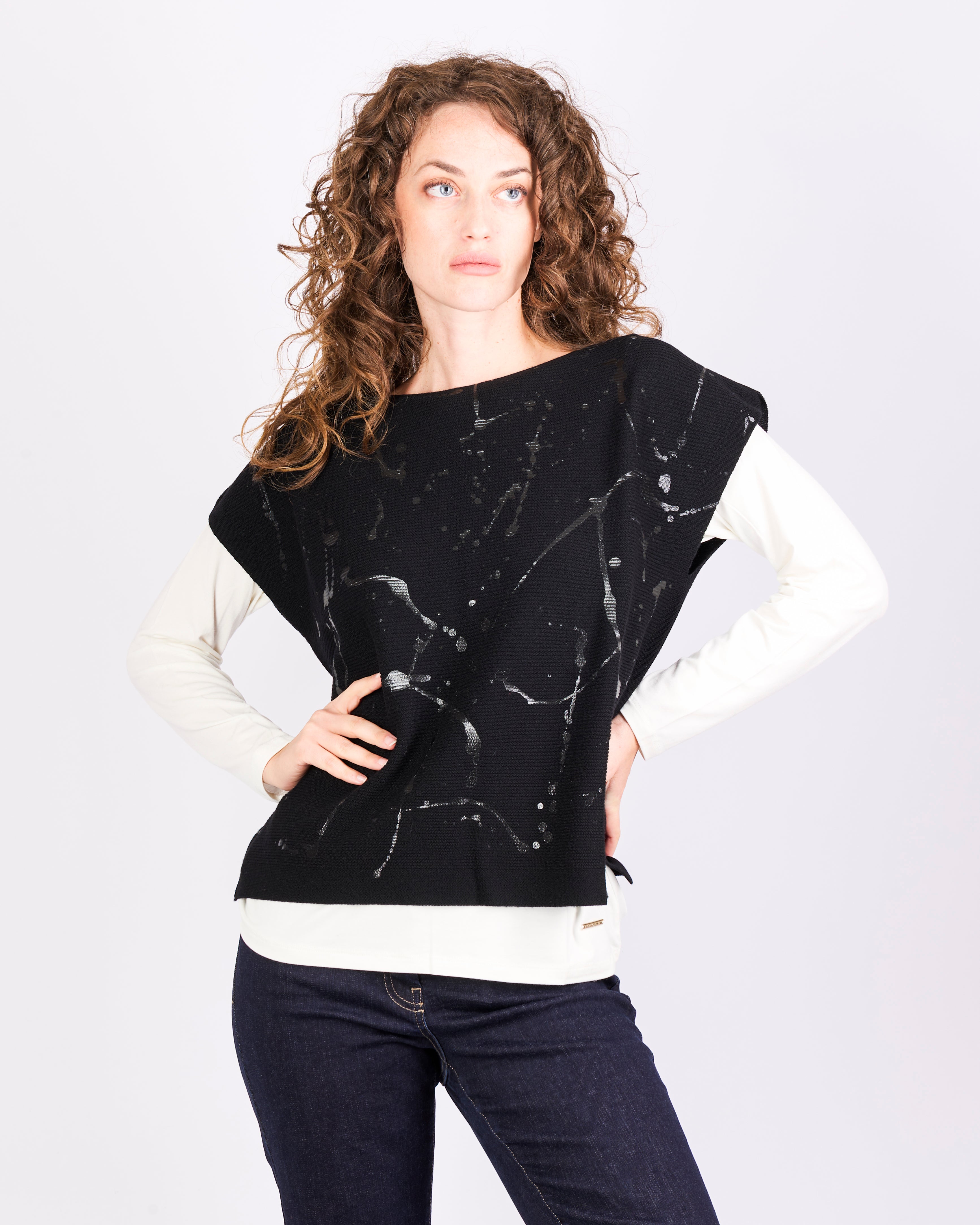 Maglia pura lana links stampa CL2206/ST