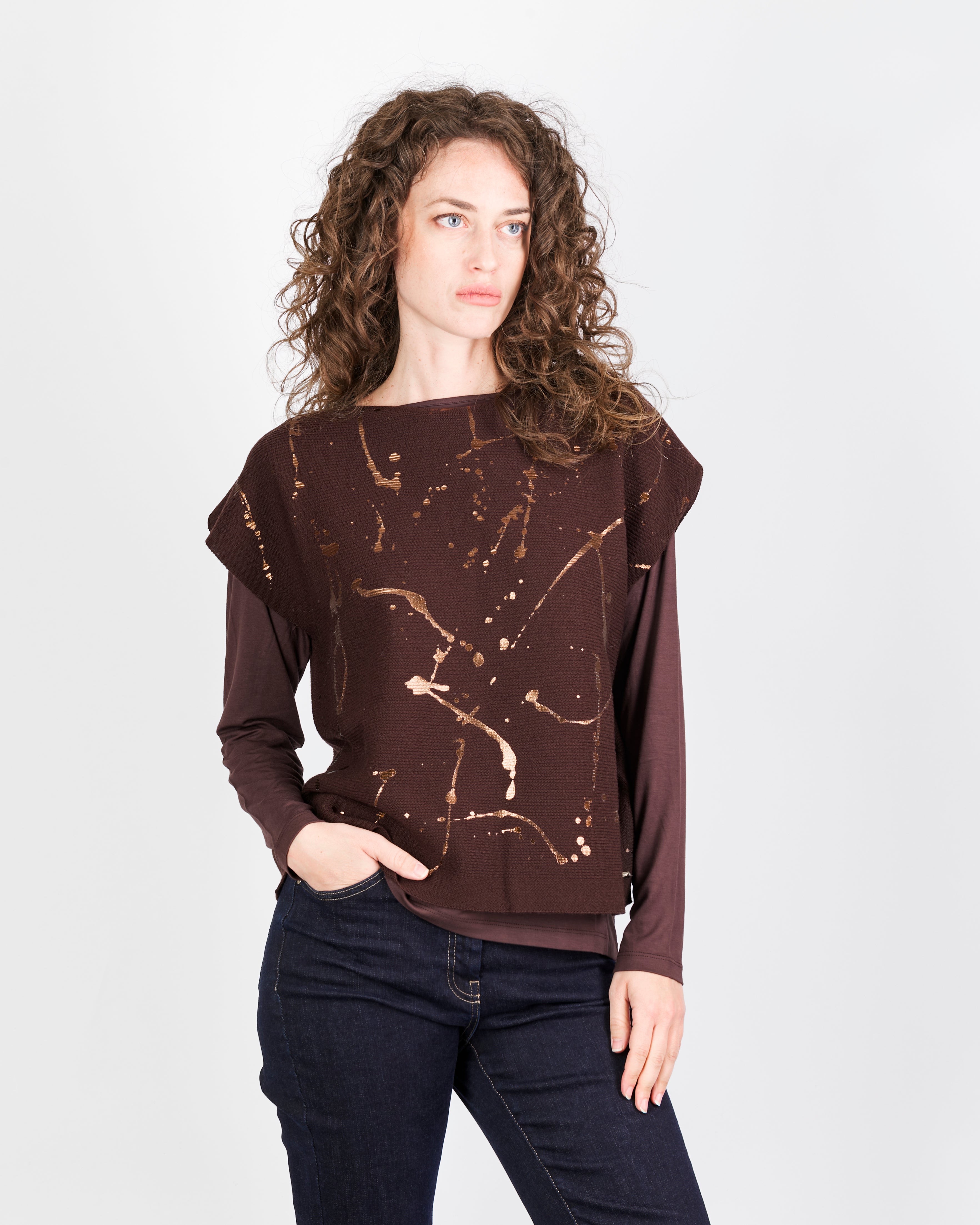 Maglia pura lana links stampa CL2206/ST